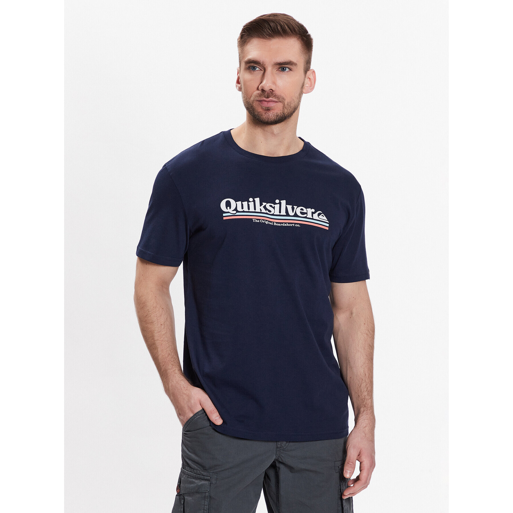 Quiksilver Majica Between The Lines EQYZT07216 Mornarsko modra Regular Fit - Pepit.si