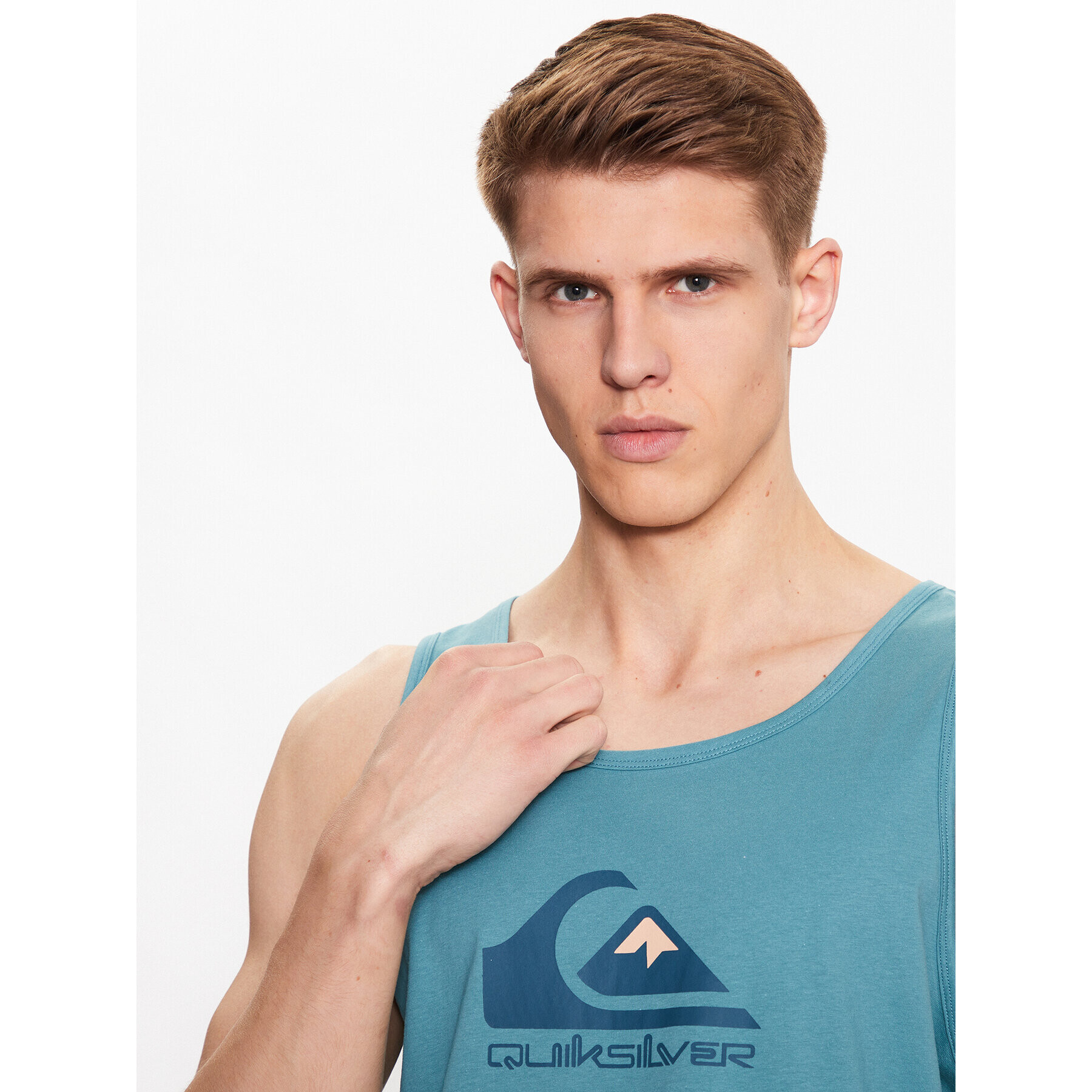 Quiksilver Majica brez rokavov Big Logo EQYZT07236 Modra Regular Fit - Pepit.si