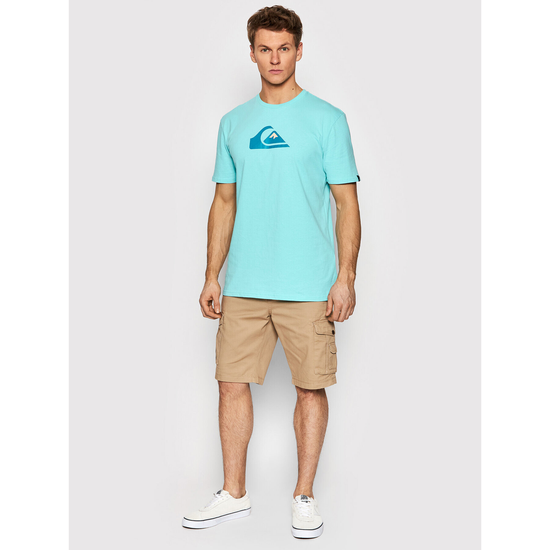 Quiksilver Majica Comp Logo EQYZT06534 Modra Regular Fit - Pepit.si