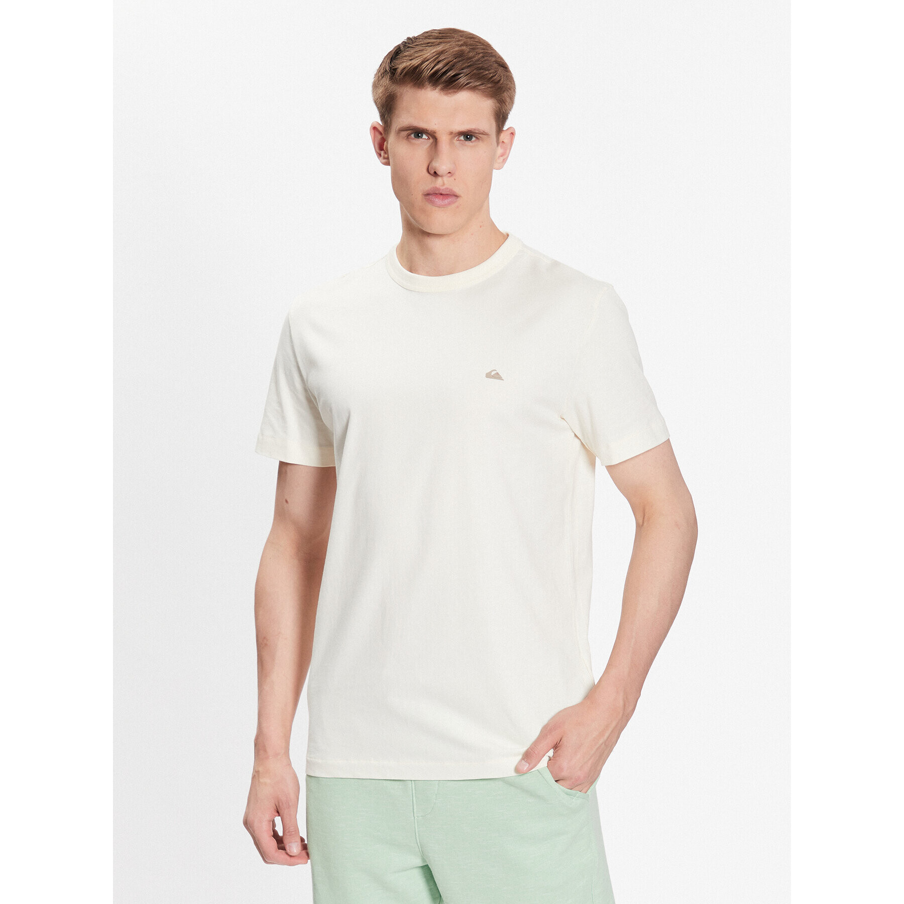 Quiksilver Majica Essentials EQYKT04092 Écru Regular Fit - Pepit.si