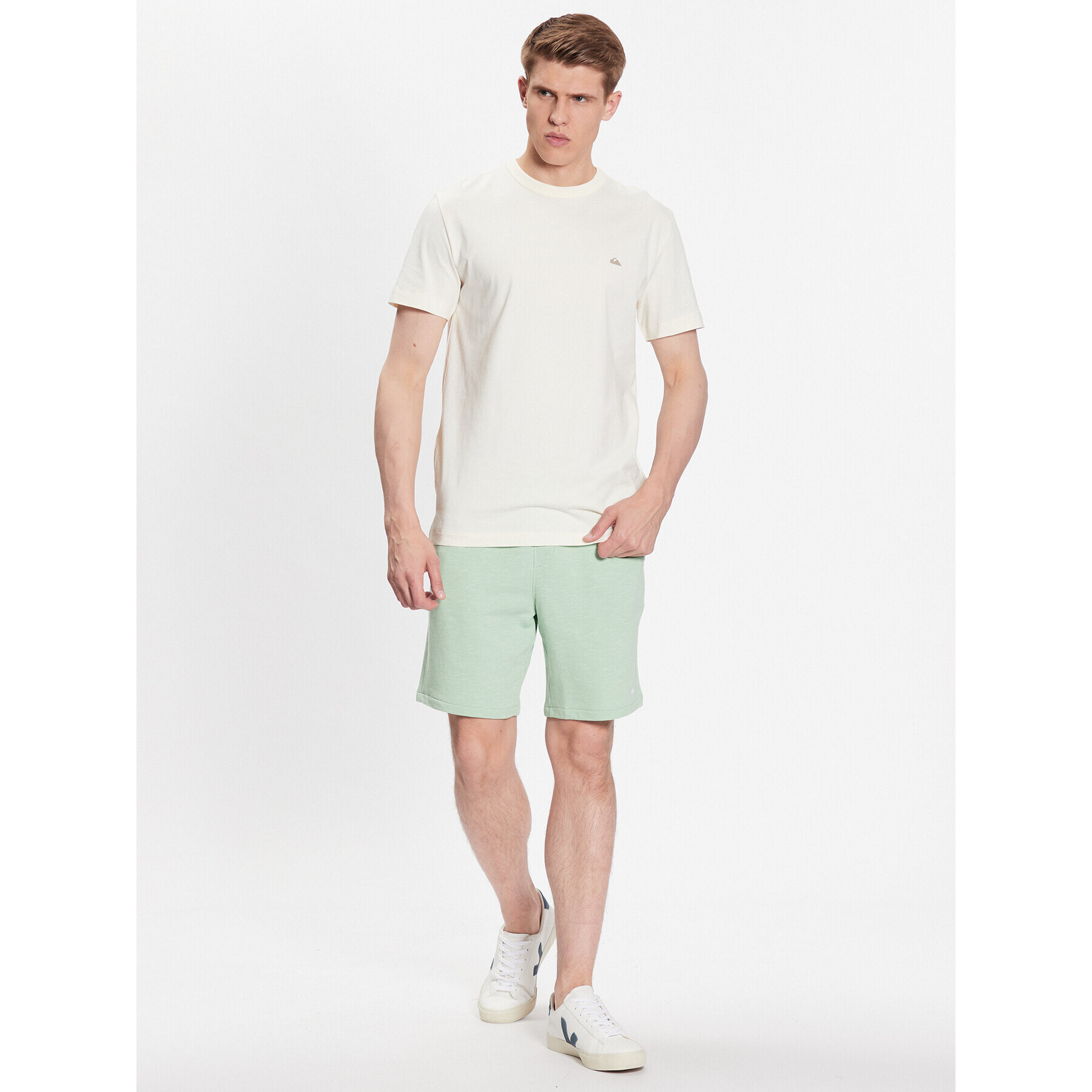 Quiksilver Majica Essentials EQYKT04092 Écru Regular Fit - Pepit.si