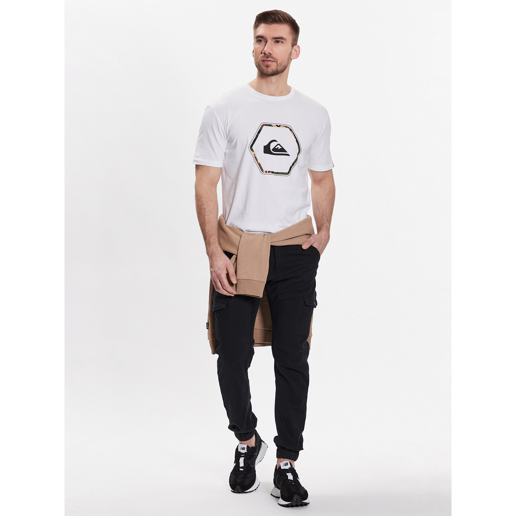 Quiksilver Majica In Shapes EQYZT07227 Bela Regular Fit - Pepit.si