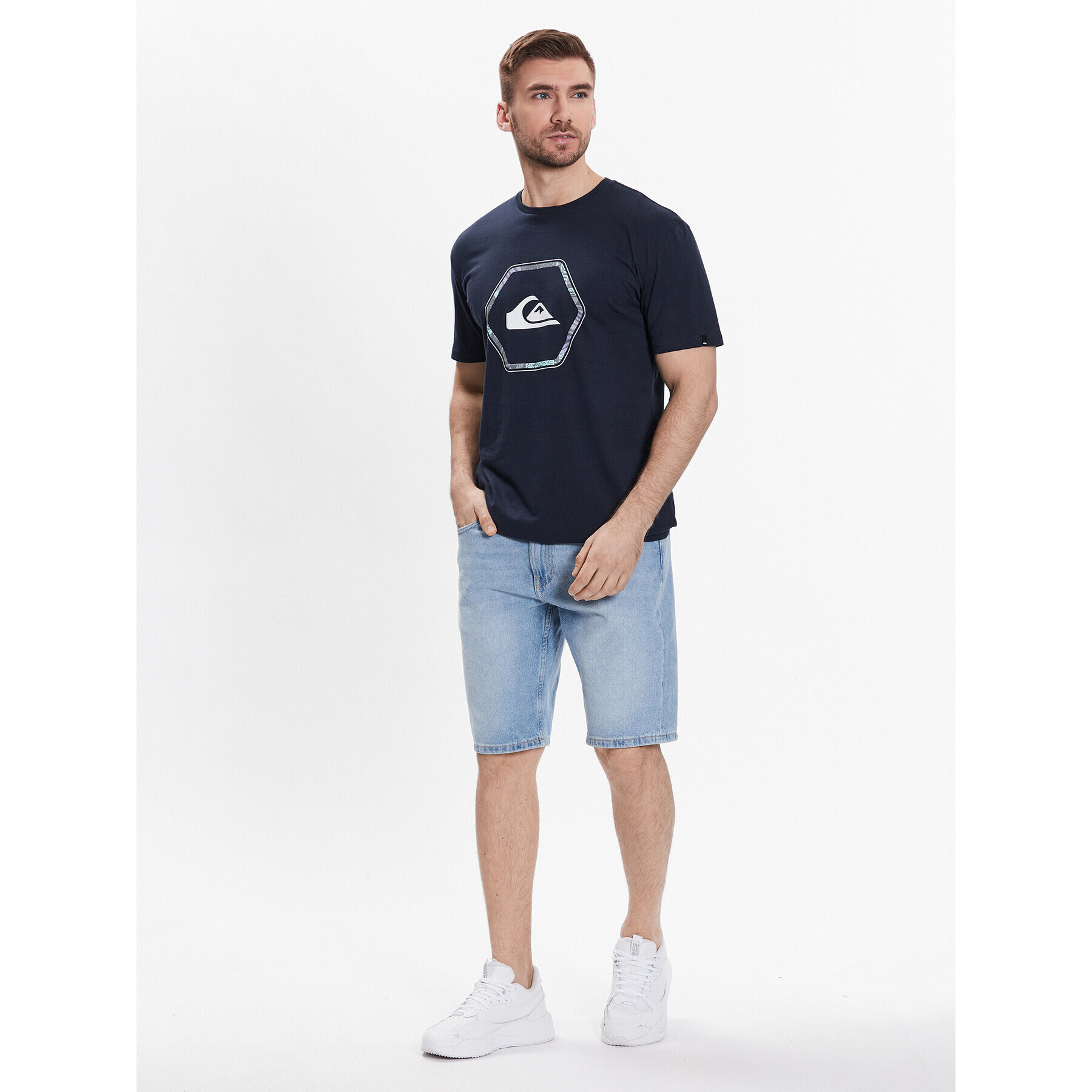 Quiksilver Majica In Shapes EQYZT07227 Mornarsko modra Regular Fit - Pepit.si