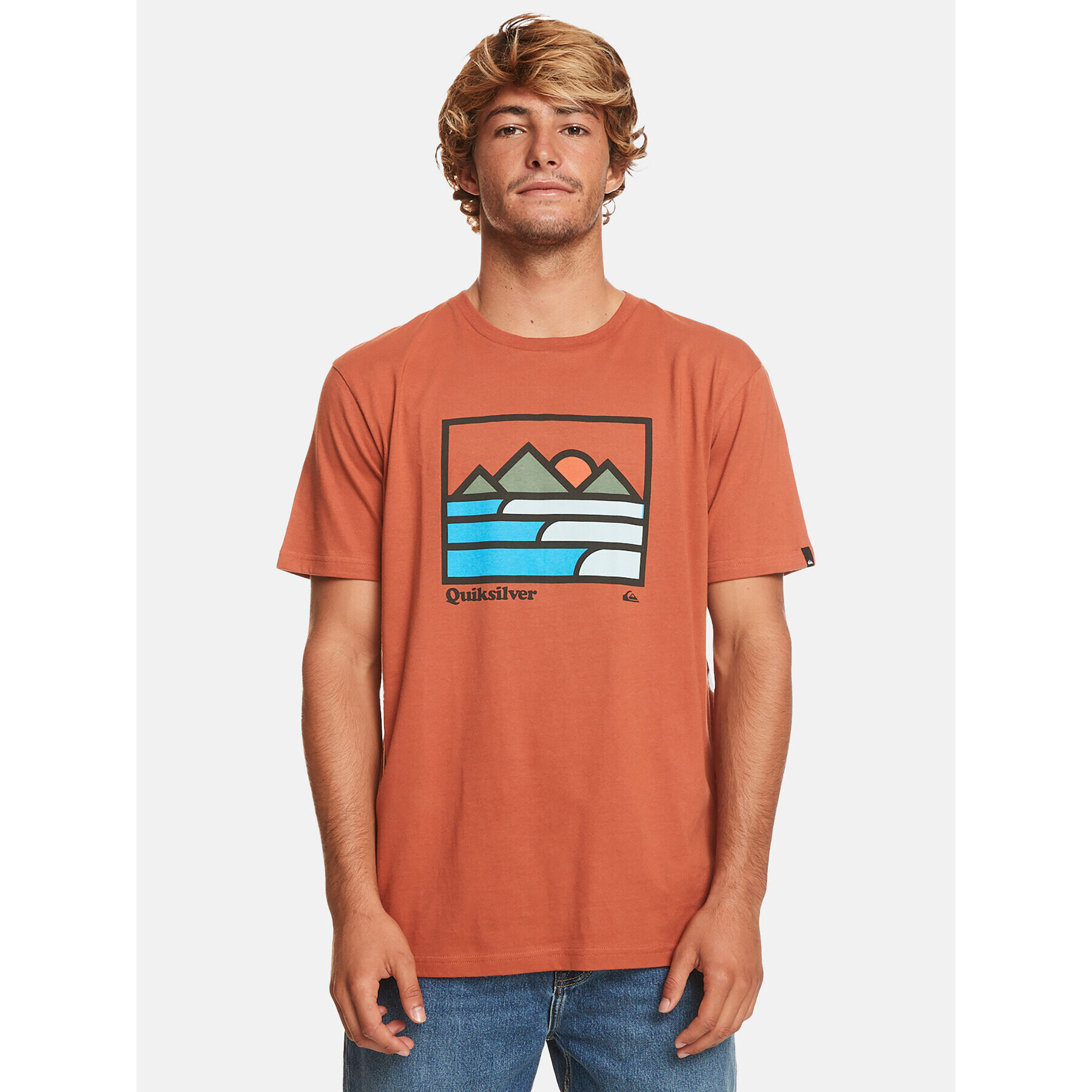 Quiksilver Majica Landscapelines Tees EQYZT07450 Oranžna Regular Fit - Pepit.si