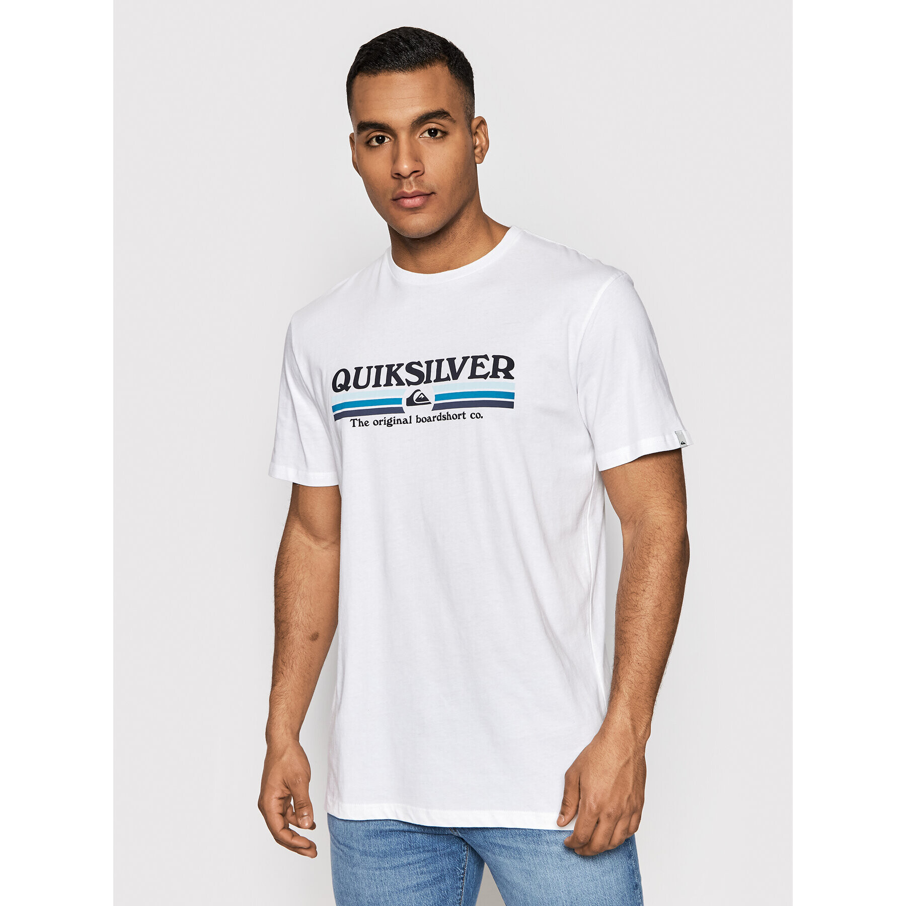 Quiksilver Majica Lined Up EQYZT06657 Bela Regular Fit - Pepit.si