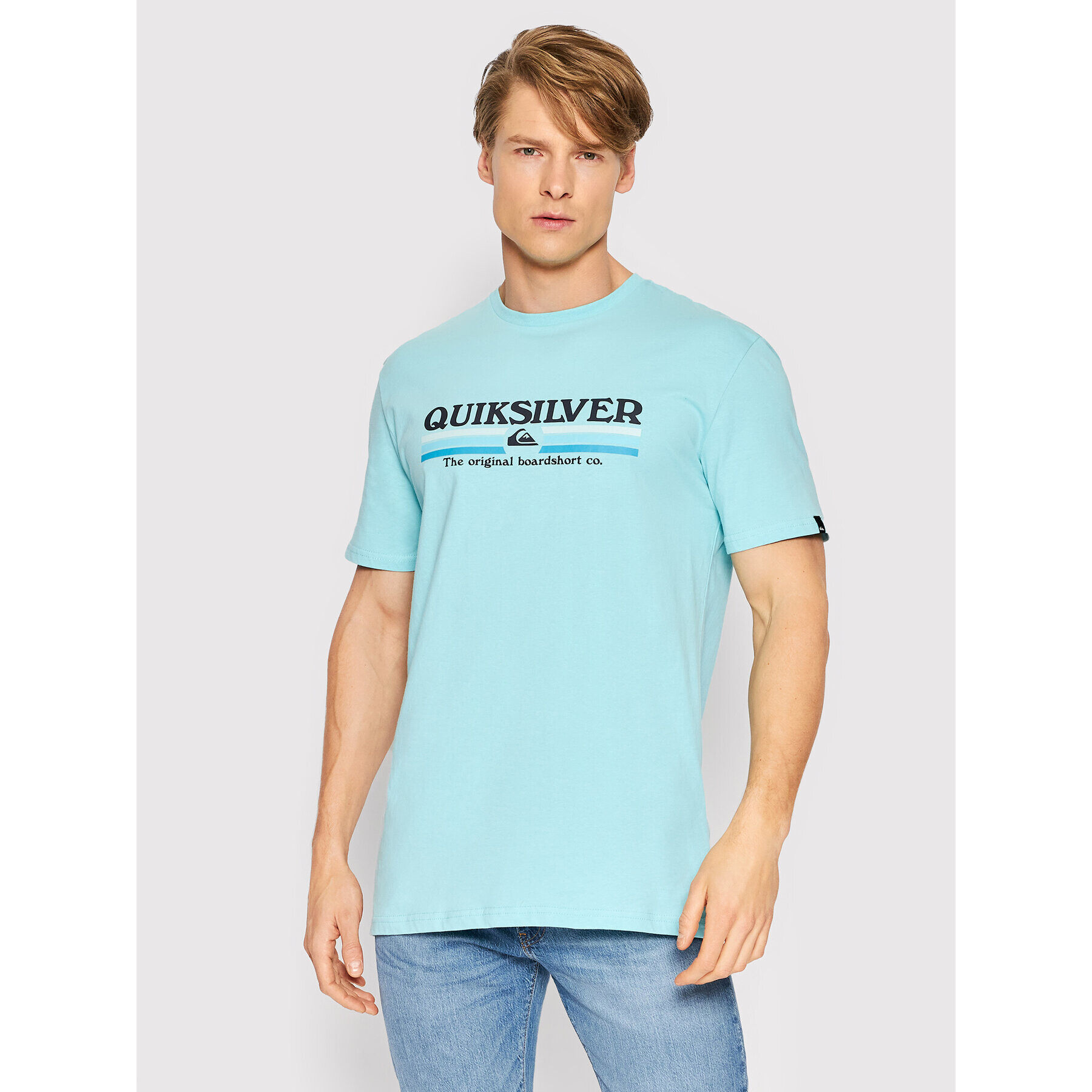 Quiksilver Majica Lined Up EQYZT06657 Modra Regular Fit - Pepit.si