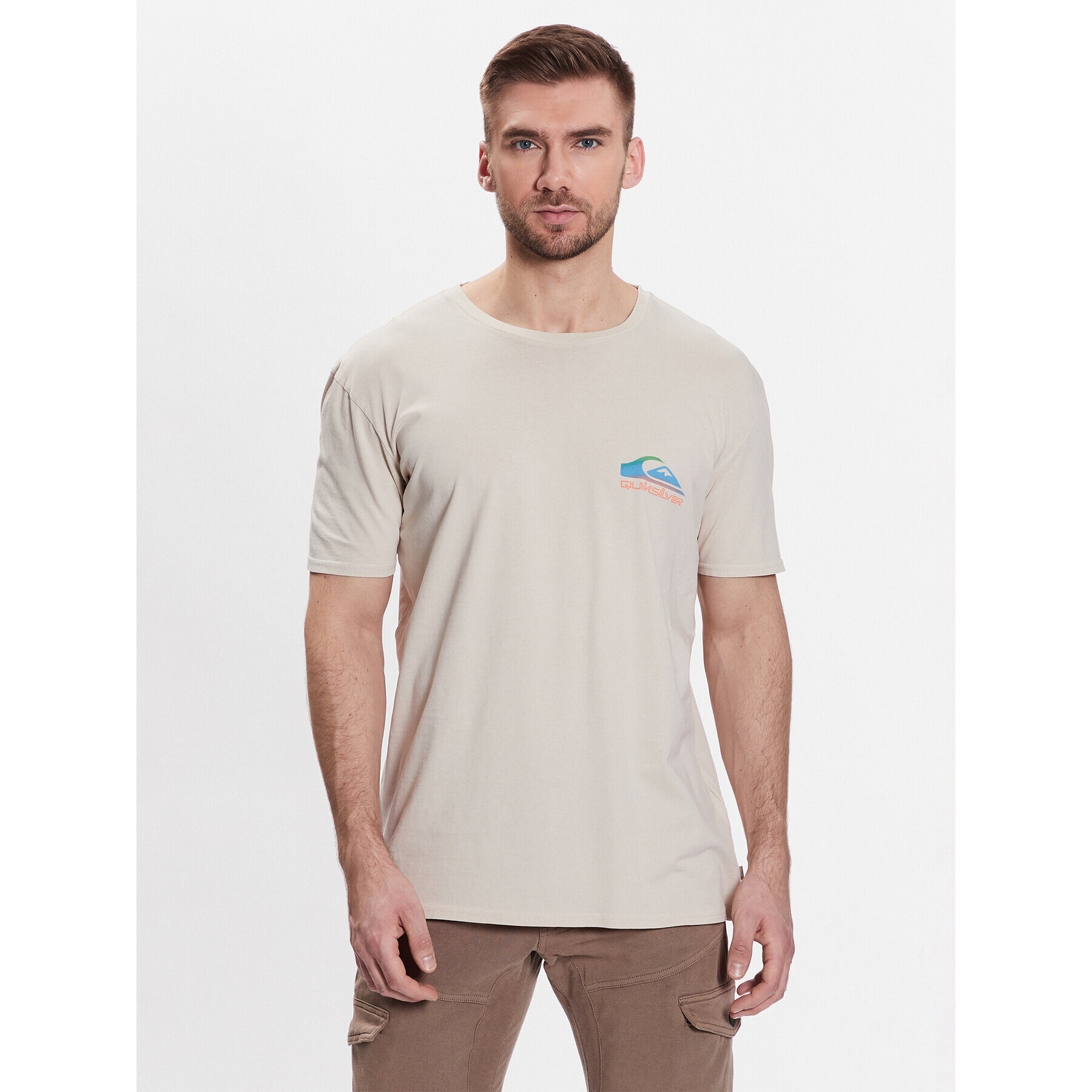 Quiksilver Majica Pastime Paradise EQYZT07252 Bež Regular Fit - Pepit.si