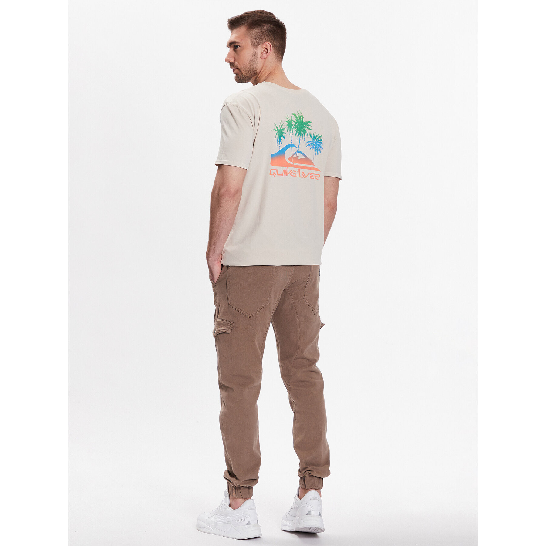 Quiksilver Majica Pastime Paradise EQYZT07252 Bež Regular Fit - Pepit.si