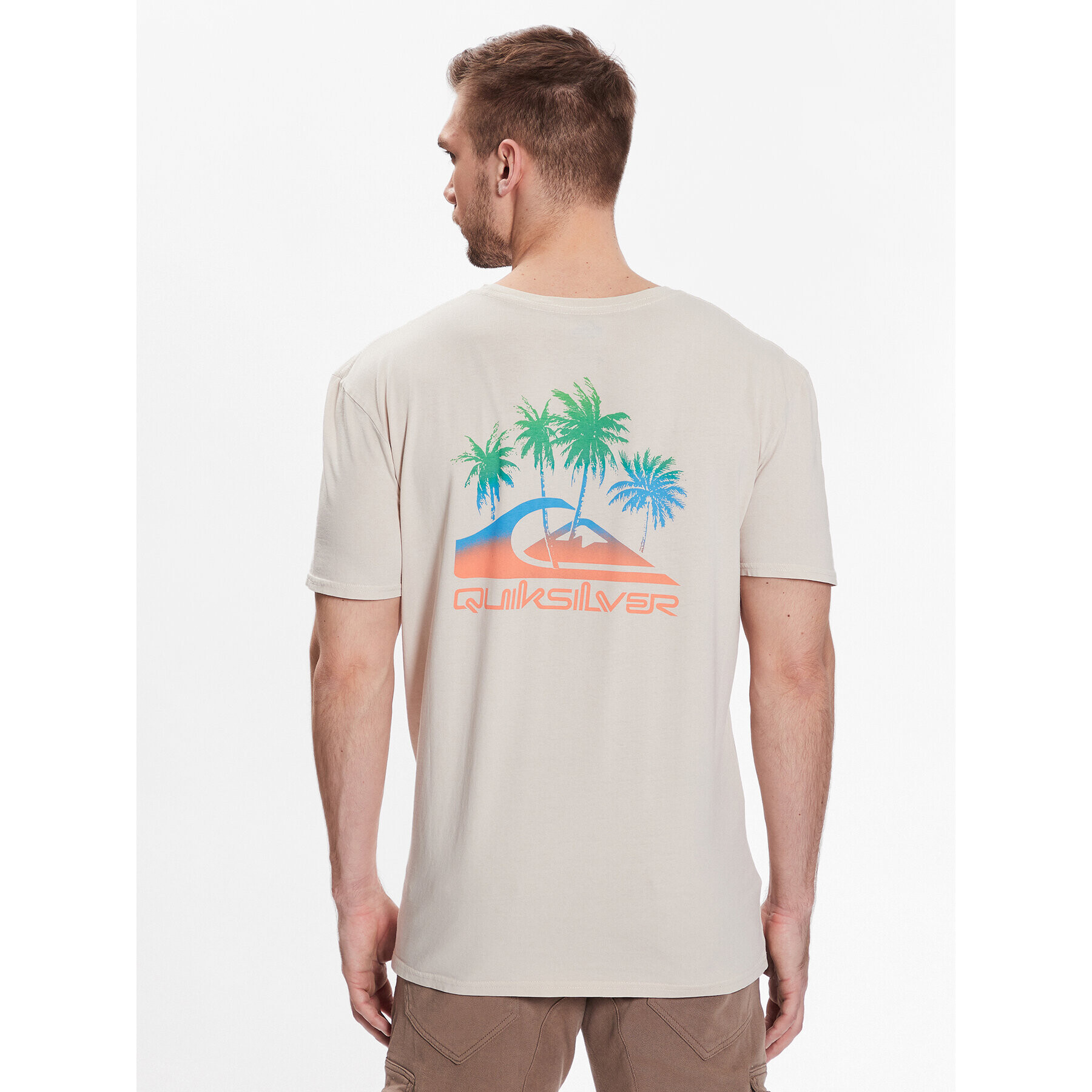 Quiksilver Majica Pastime Paradise EQYZT07252 Bež Regular Fit - Pepit.si