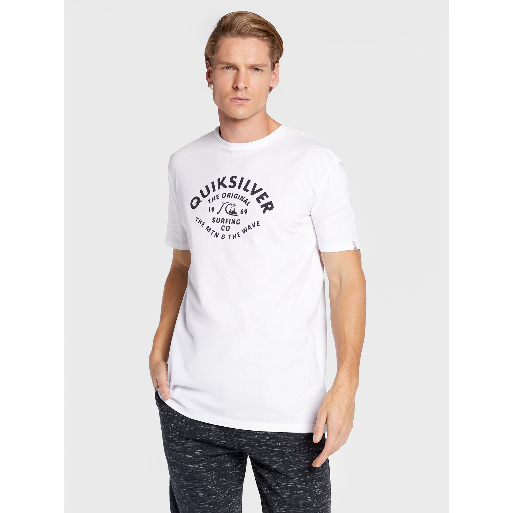 Quiksilver Majica Script Talk Front EQYZT07042 Bela Classic Fit - Pepit.si