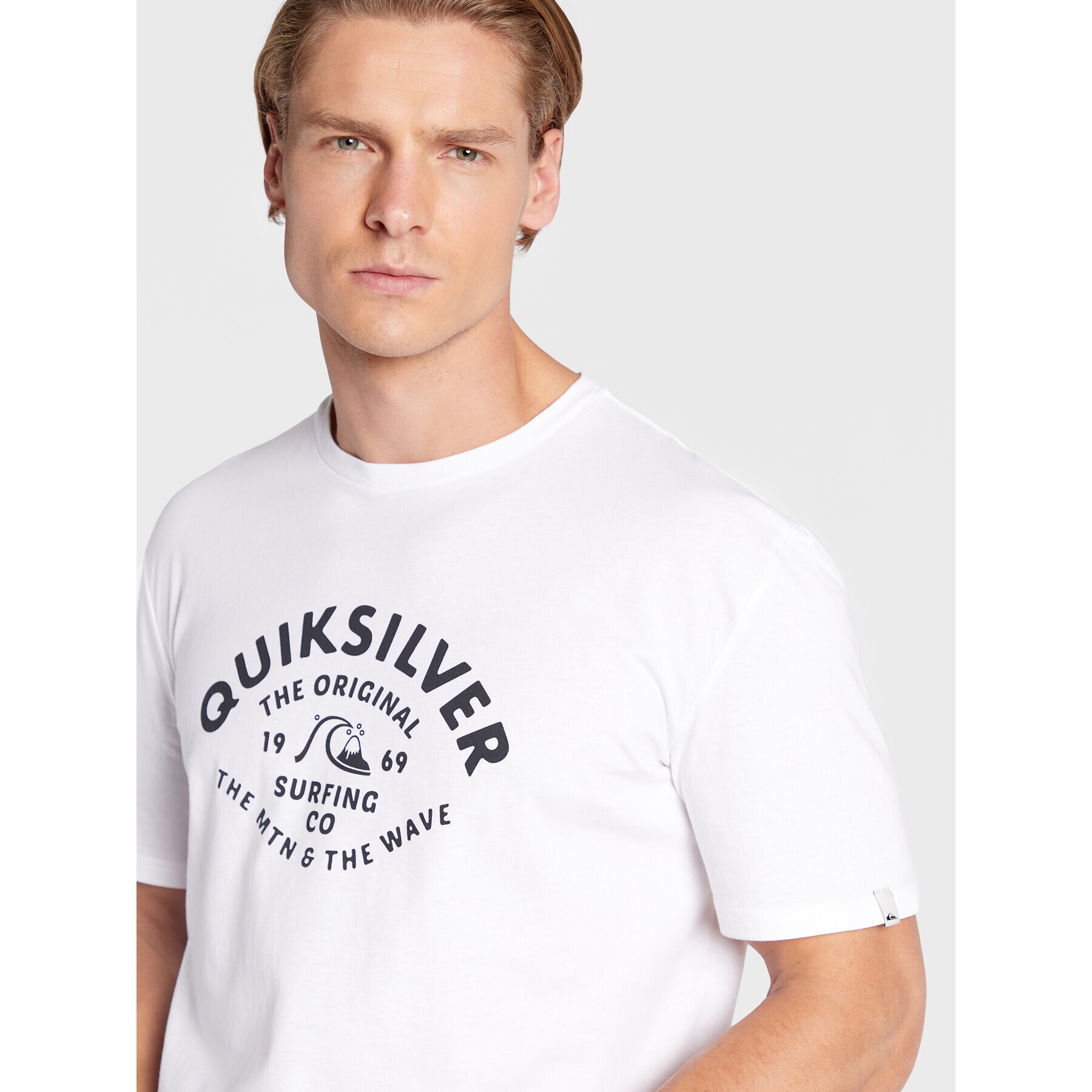 Quiksilver Majica Script Talk Front EQYZT07042 Bela Classic Fit - Pepit.si