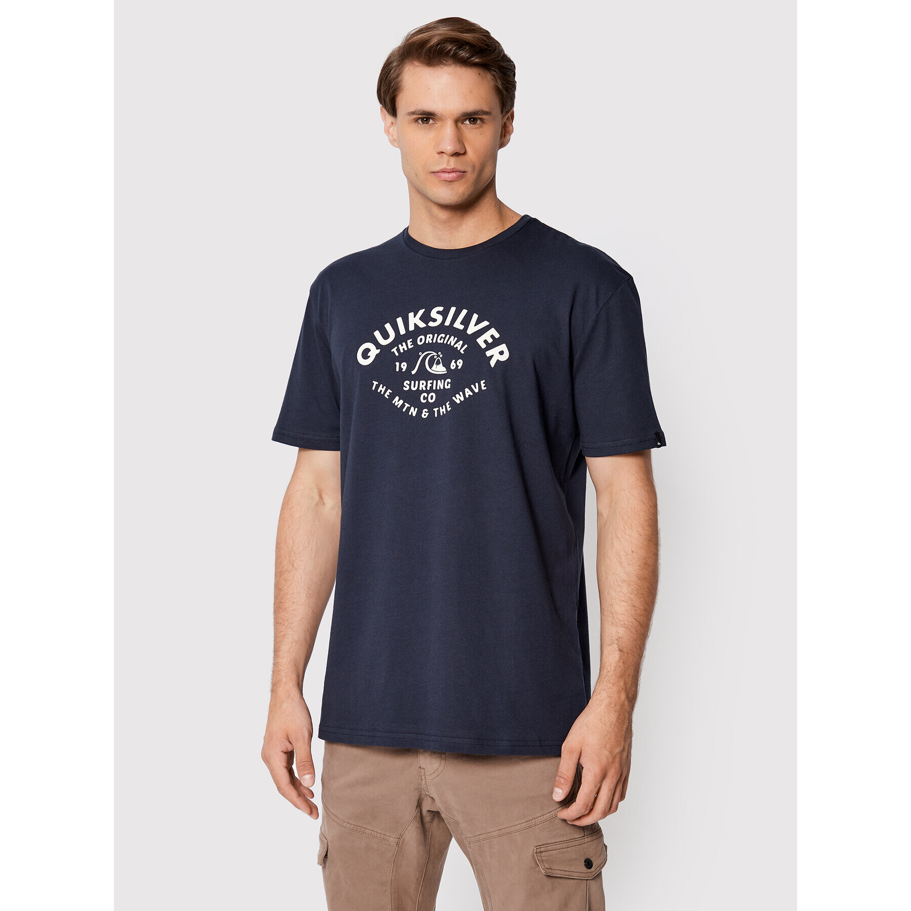 Quiksilver Majica Script Talk Front EQYZT07042 Mornarsko modra Regular Fit - Pepit.si