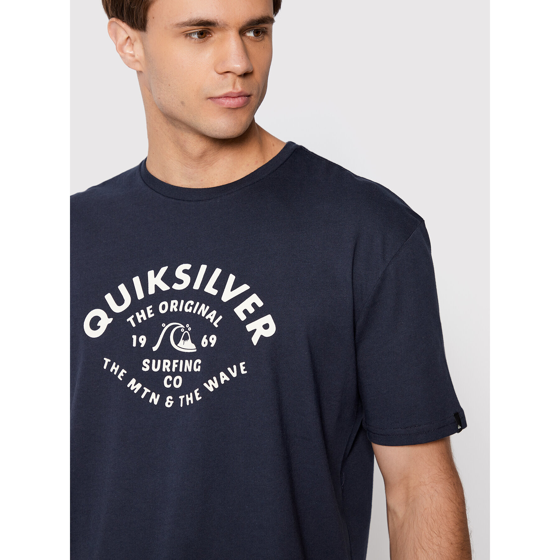 Quiksilver Majica Script Talk Front EQYZT07042 Mornarsko modra Regular Fit - Pepit.si