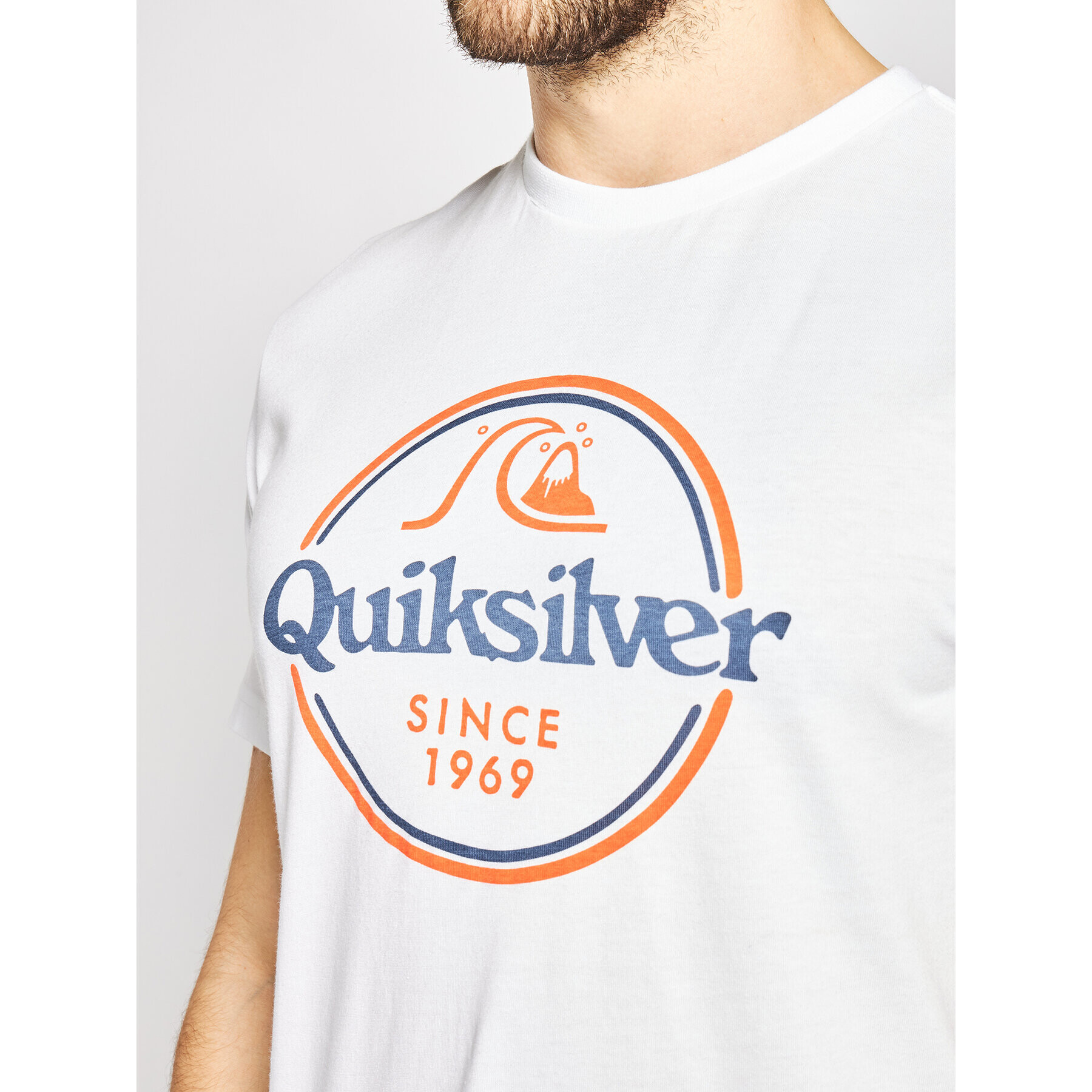 Quiksilver Majica Words Remain EQYZT05753 Bela Regular Fit - Pepit.si