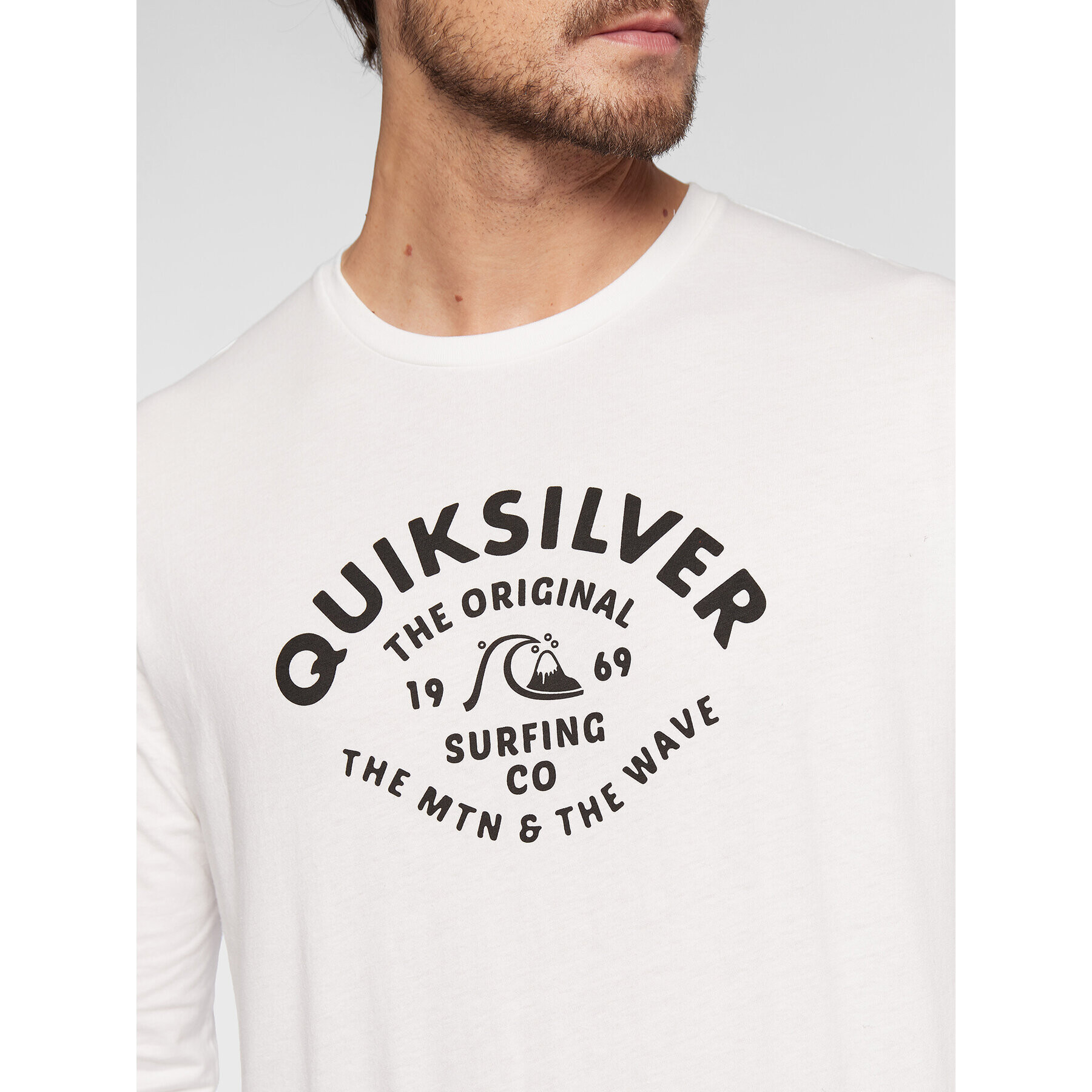 Quiksilver Majica z dolgimi rokavi Script Talk EQYZT07055 Bela Classic Fit - Pepit.si