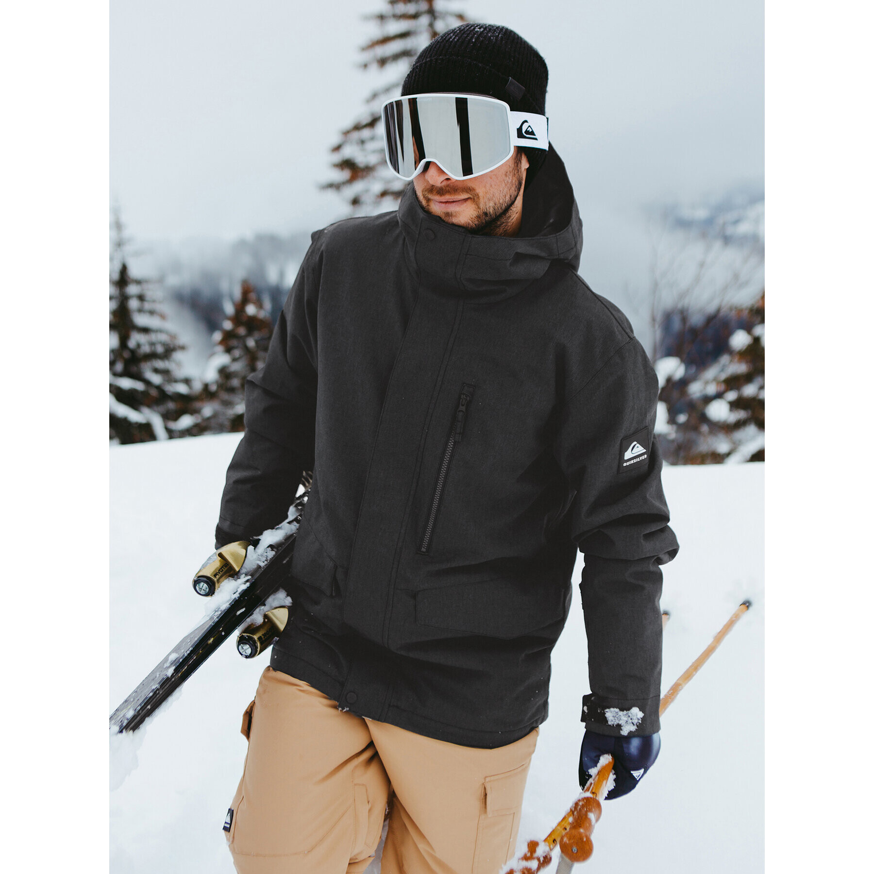 Quiksilver Smučarska jakna Mission Soli Jk Snjt EQYTJ03266 Črna Regular Fit - Pepit.si