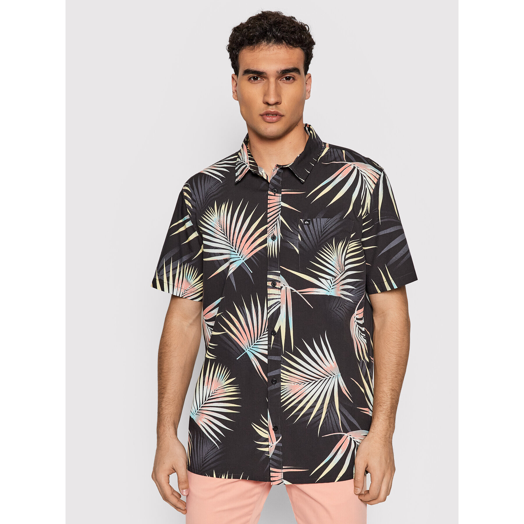 Quiksilver Srajca Pop Tropic EQYWT04317 Črna Regular Fit - Pepit.si