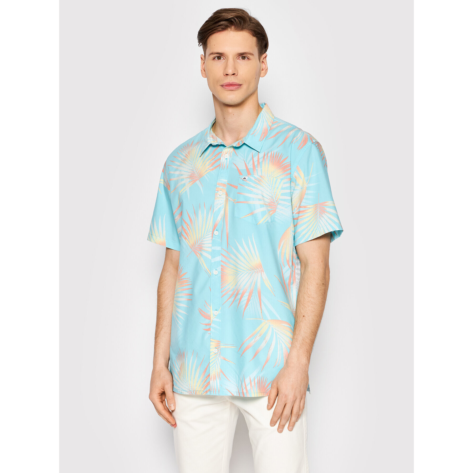 Quiksilver Srajca Pop Tropic EQYWT04317 Modra Regular Fit - Pepit.si