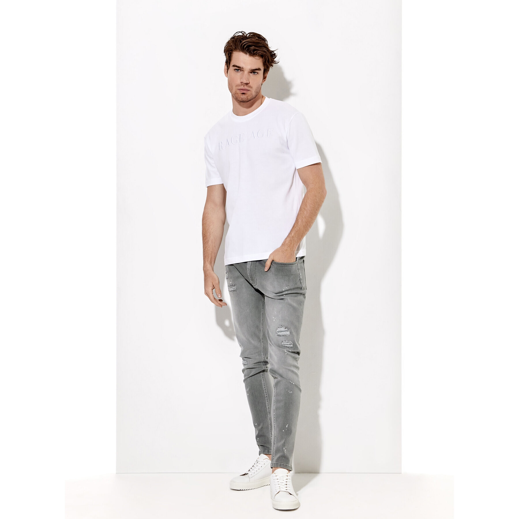 Rage Age Jeans hlače Hector Siva Slim Fit - Pepit.si