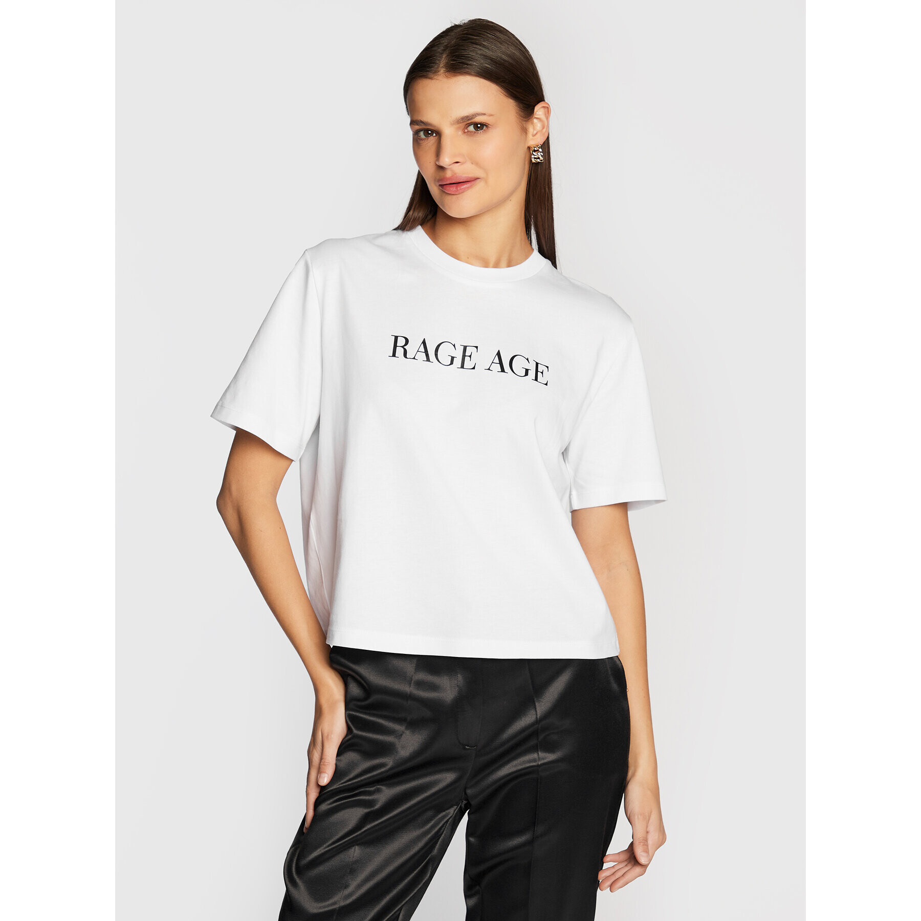 Rage Age Majica Olivia Bela Relaxed Fit - Pepit.si