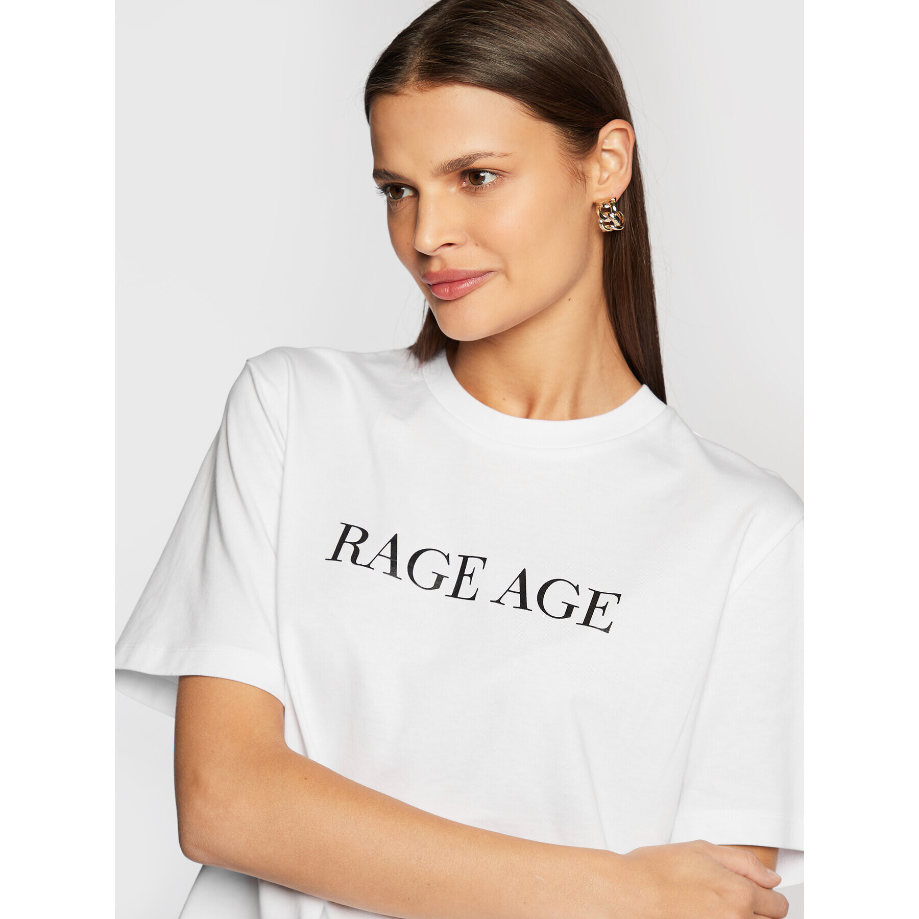 Rage Age Majica Olivia Bela Relaxed Fit - Pepit.si