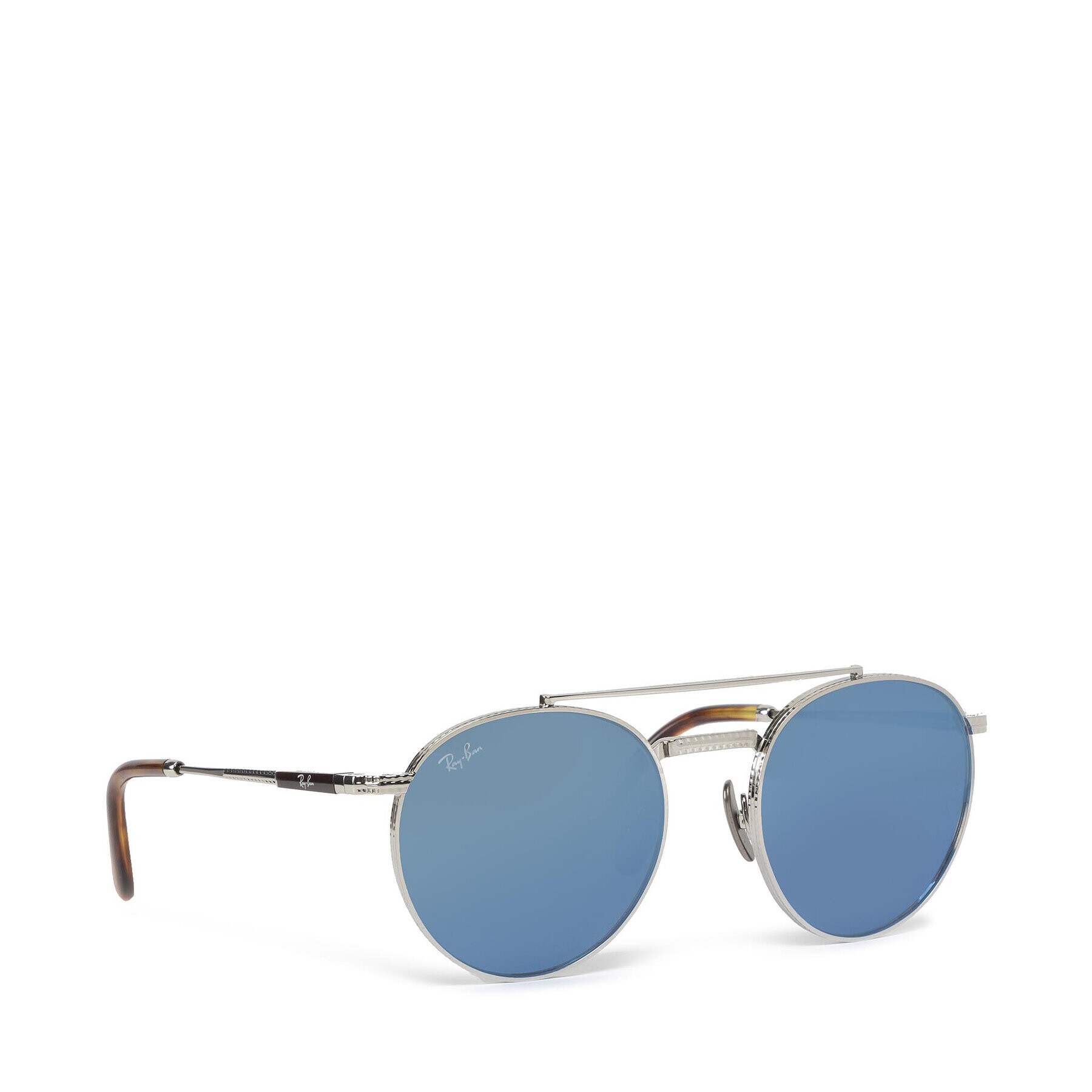 Ray-Ban Sončna očala Round II Titanium 0RB8237 3139O4 Srebrna - Pepit.si