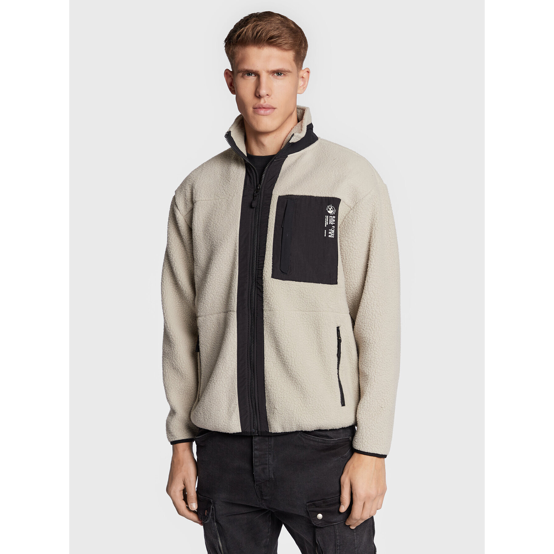 Redefined Rebel Flis Ty Sweat 223011 Siva Regular Fit - Pepit.si