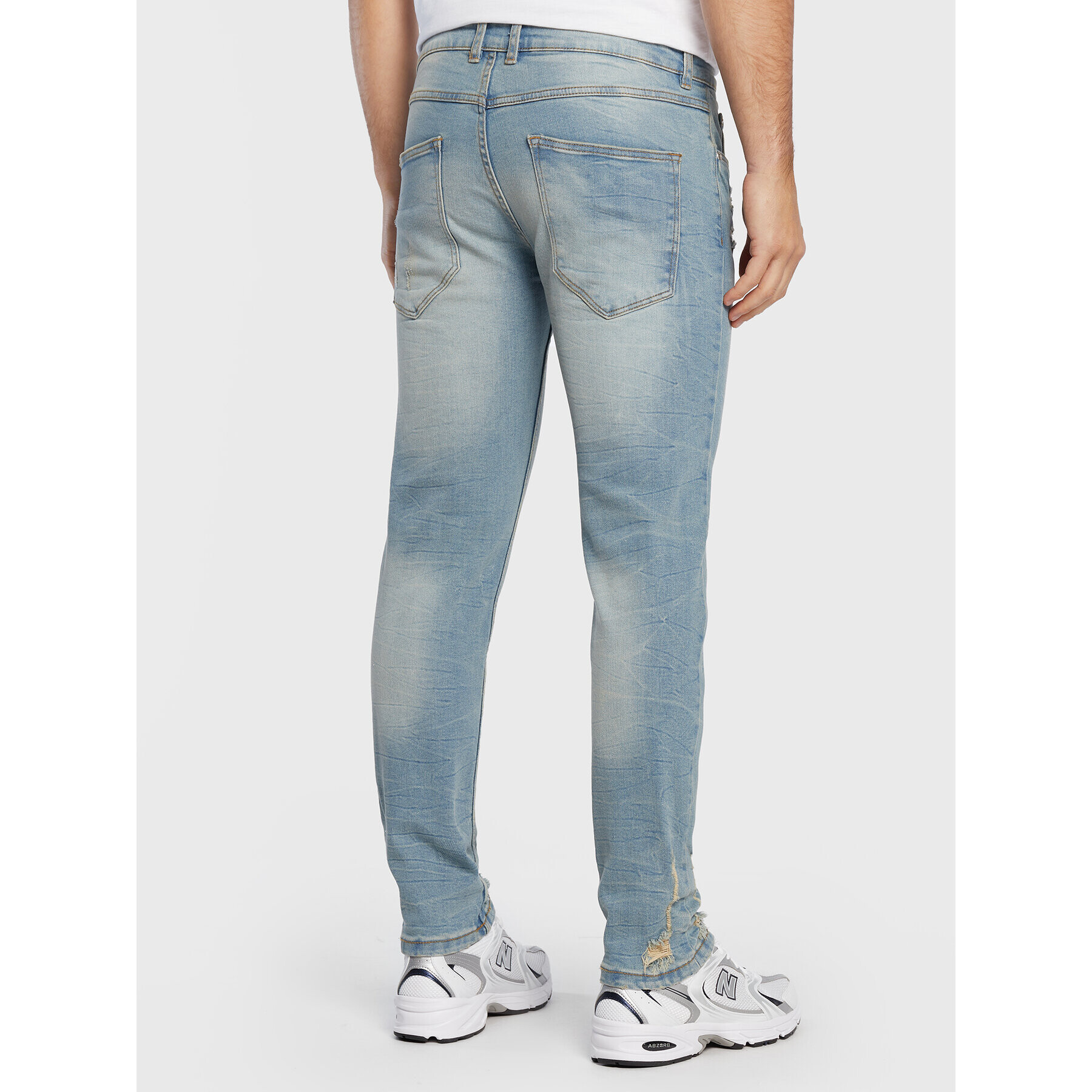 Redefined Rebel Jeans hlače Stockholm Destroy 187074 Modra Slim Fit - Pepit.si