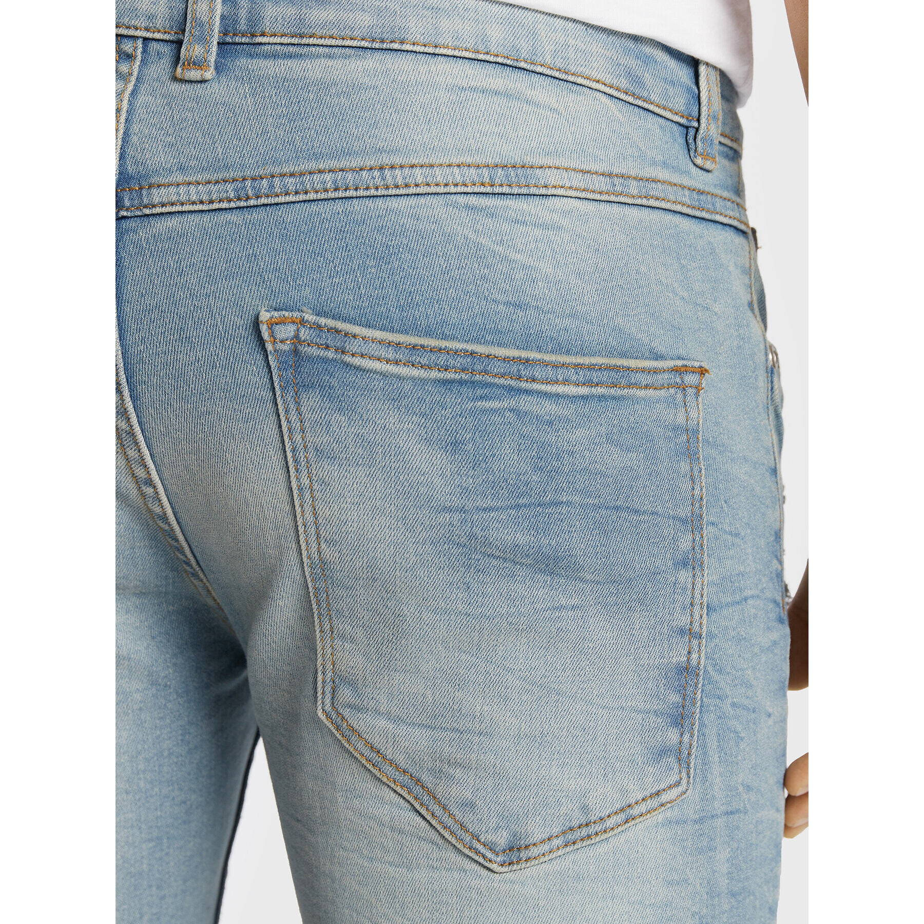 Redefined Rebel Jeans hlače Stockholm Destroy 187074 Modra Slim Fit - Pepit.si