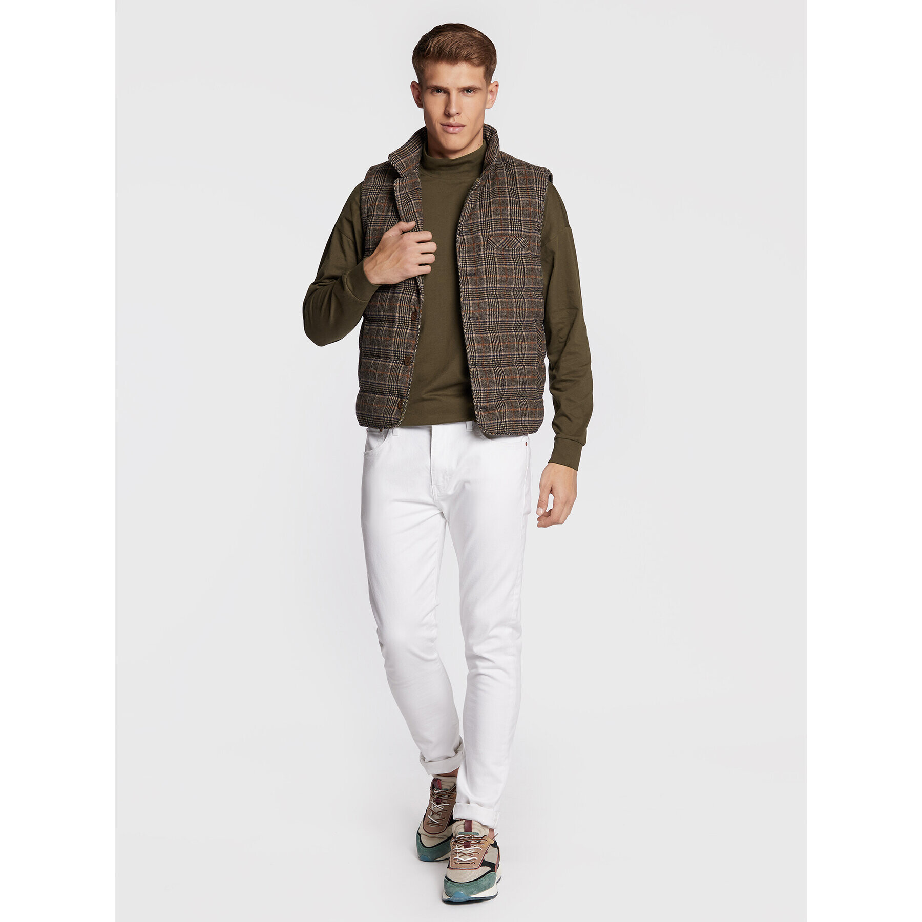 Redefined Rebel Majica z dolgimi rokavi Daniel 211130 Khaki Relaxed Fit - Pepit.si