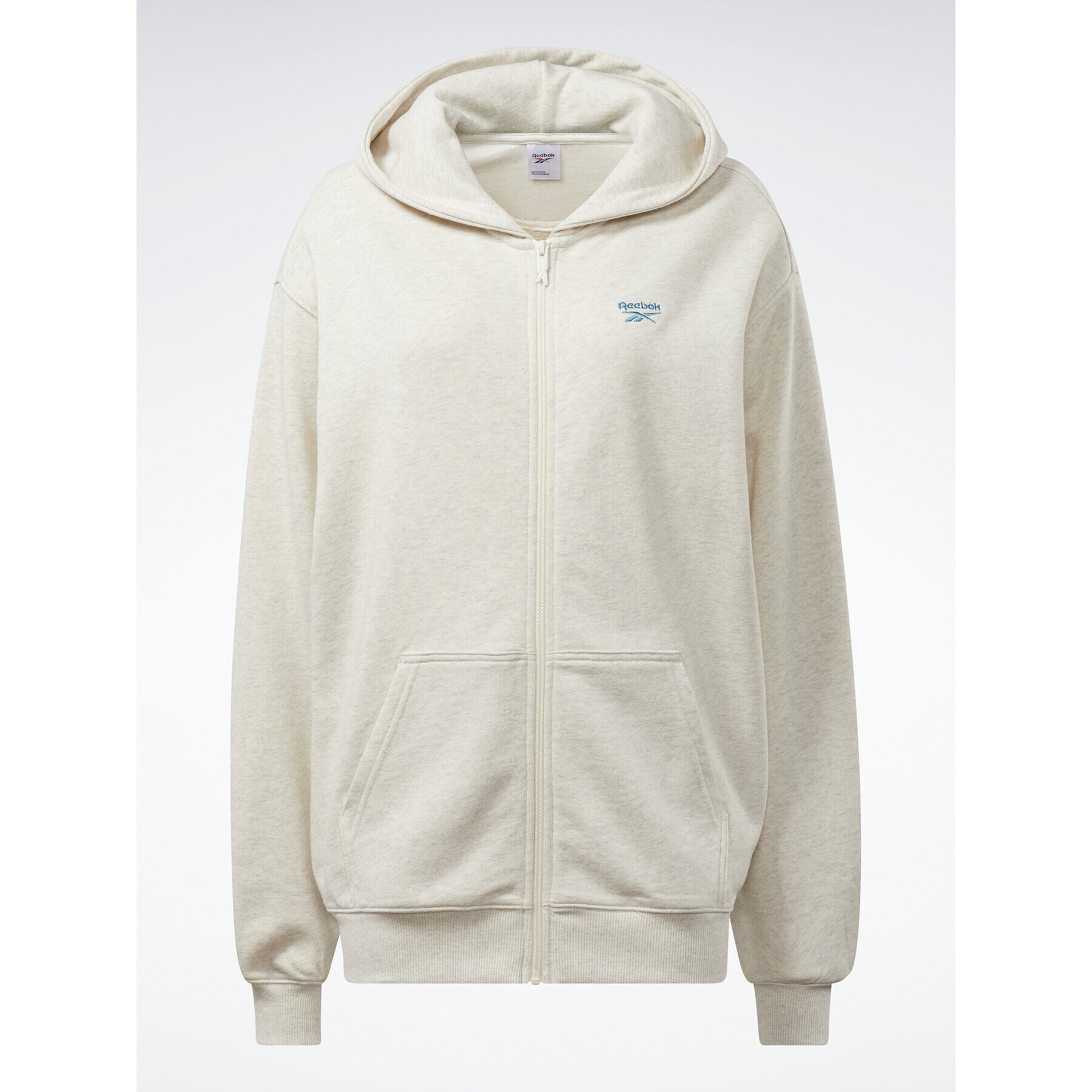 Reebok Jopa Classics Oversized Long Zip-Up Hoodie IC8093 Siva - Pepit.si