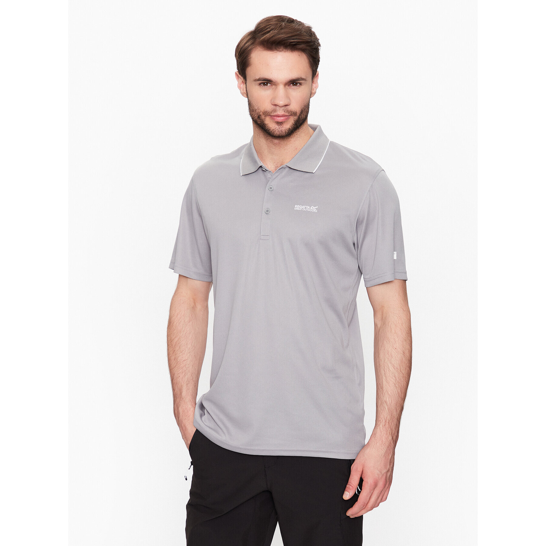 Regatta Polo majica Maverik RMT221 Siva Regular Fit - Pepit.si