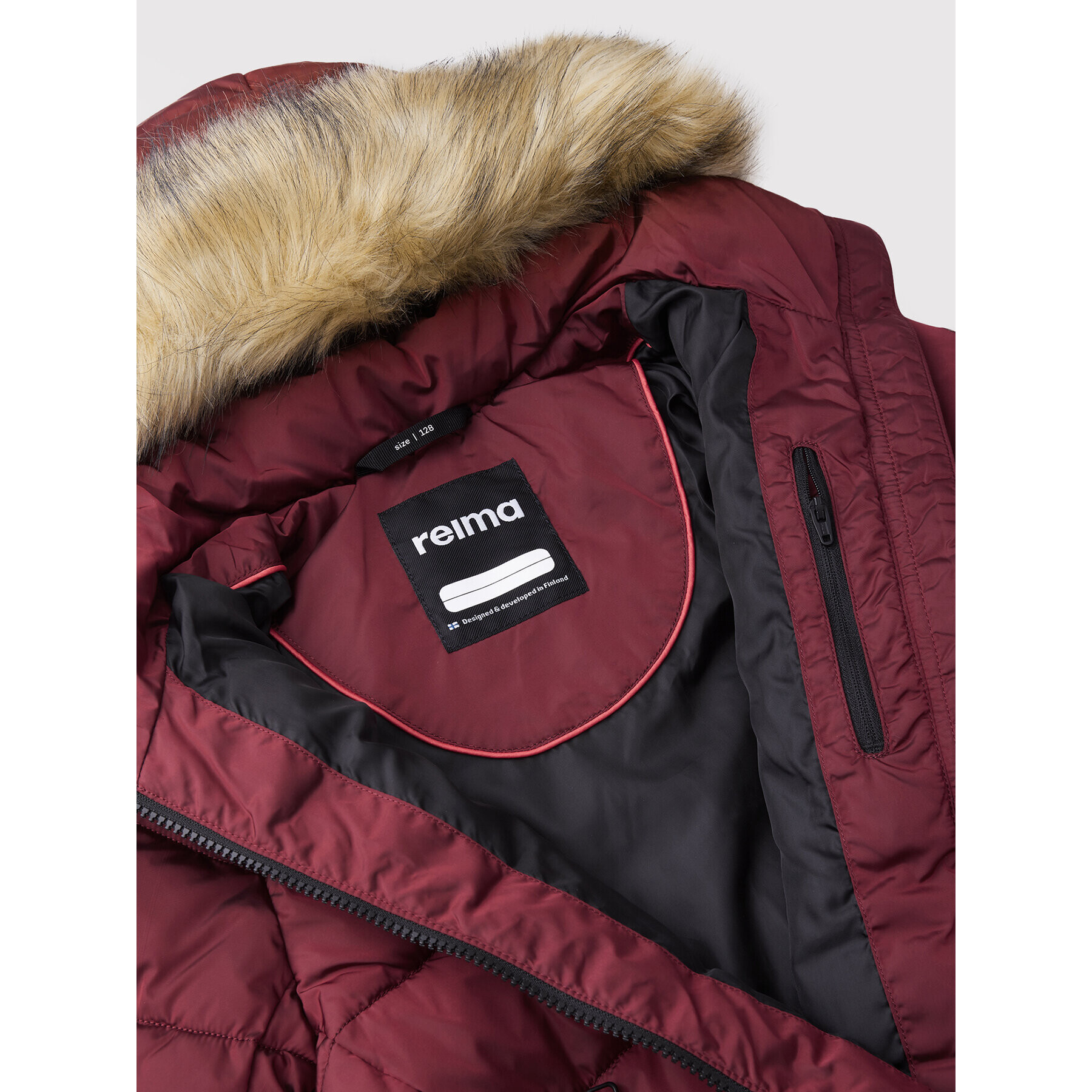 Reima Puhovka Lunta 531416 Bordo rdeča Regular Fit - Pepit.si