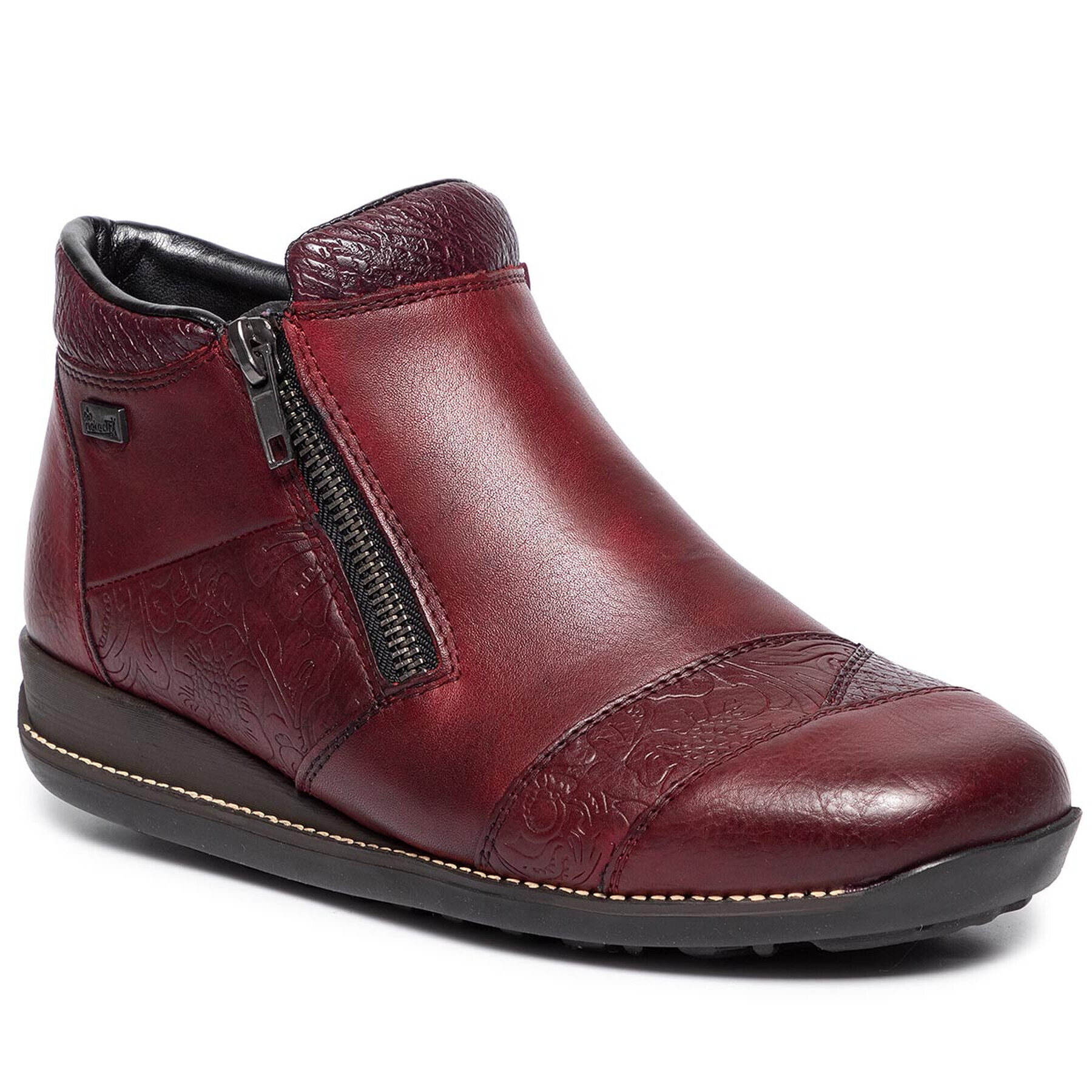 Rieker Škornji 44281-35 Bordo rdeča - Pepit.si