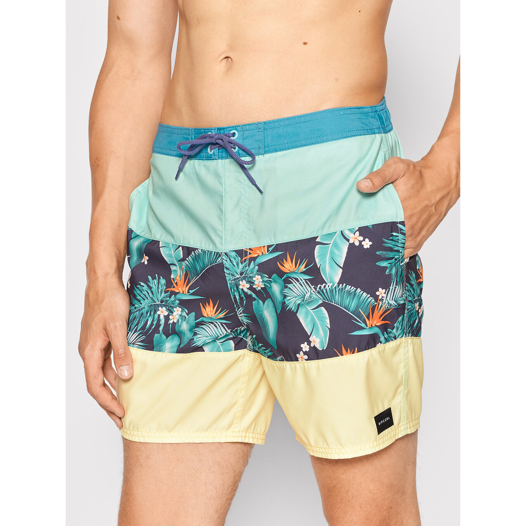 Rip Curl Kopalne hlače Blocking CBOVJ4 Zelena Regular Fit - Pepit.si