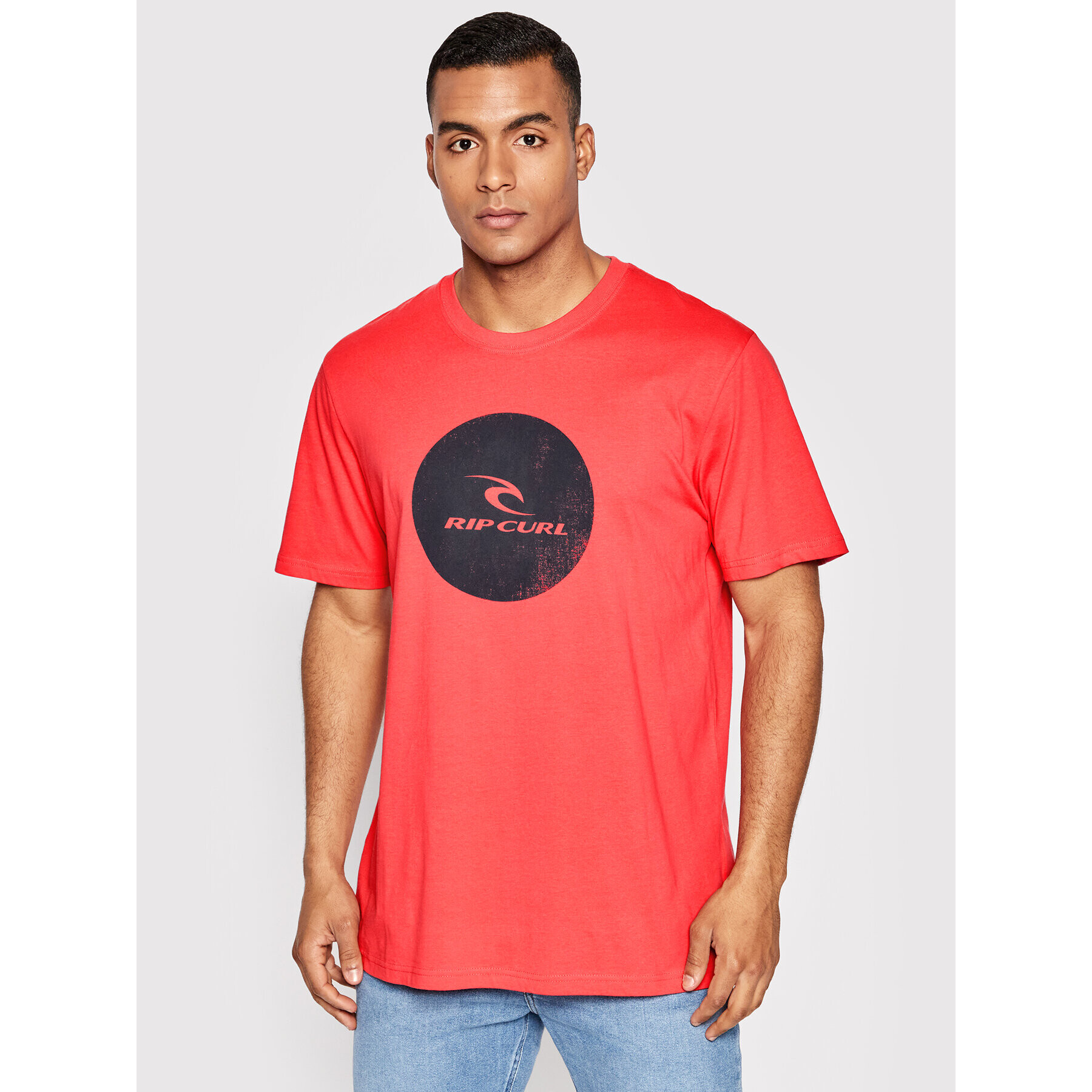 Rip Curl Majica Corp Icon CTEXB9 Roza Relaxed Fit - Pepit.si