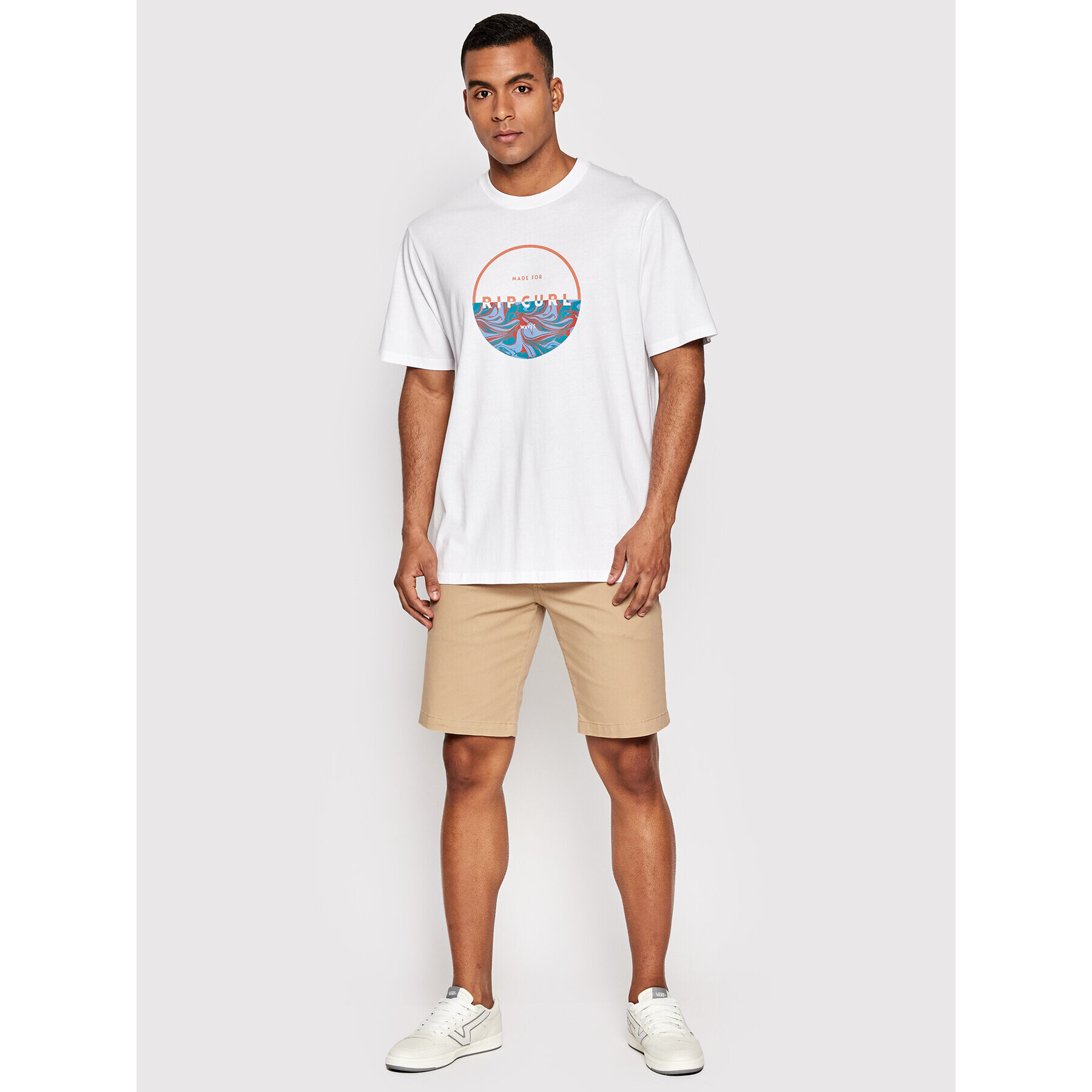 Rip Curl Majica Fill Me Up CTEXU9 Bela Relaxed Fit - Pepit.si