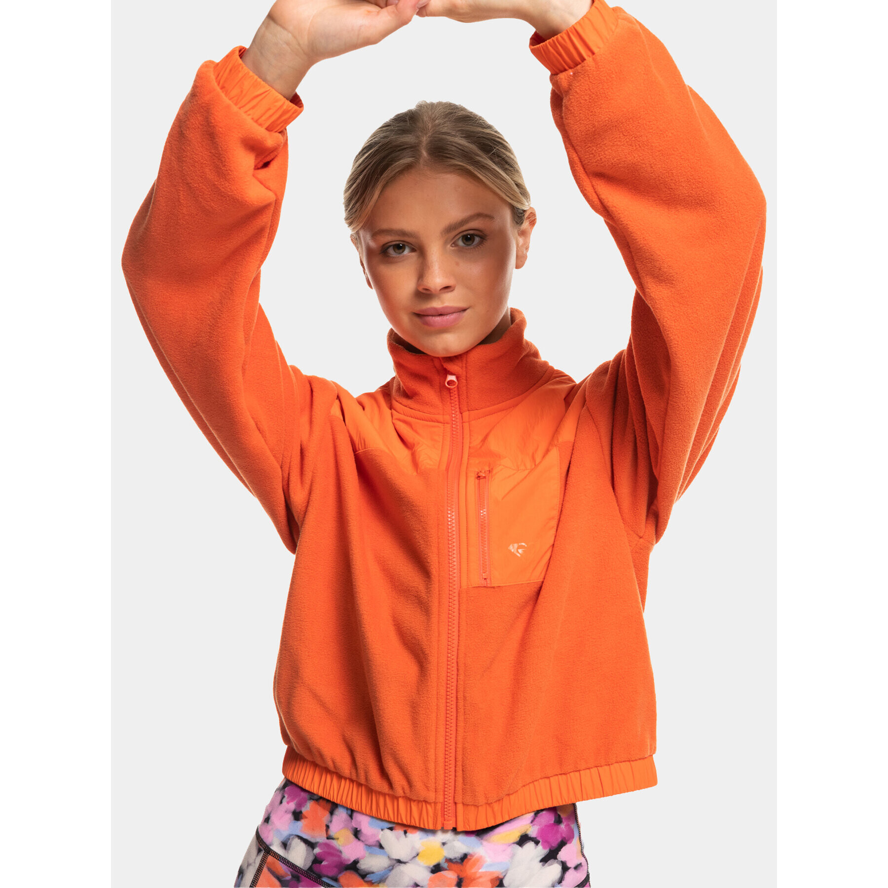 Roxy Flis Wow Zip Up Jkt Plfl ERJPF03141 Oranžna Regular Fit - Pepit.si