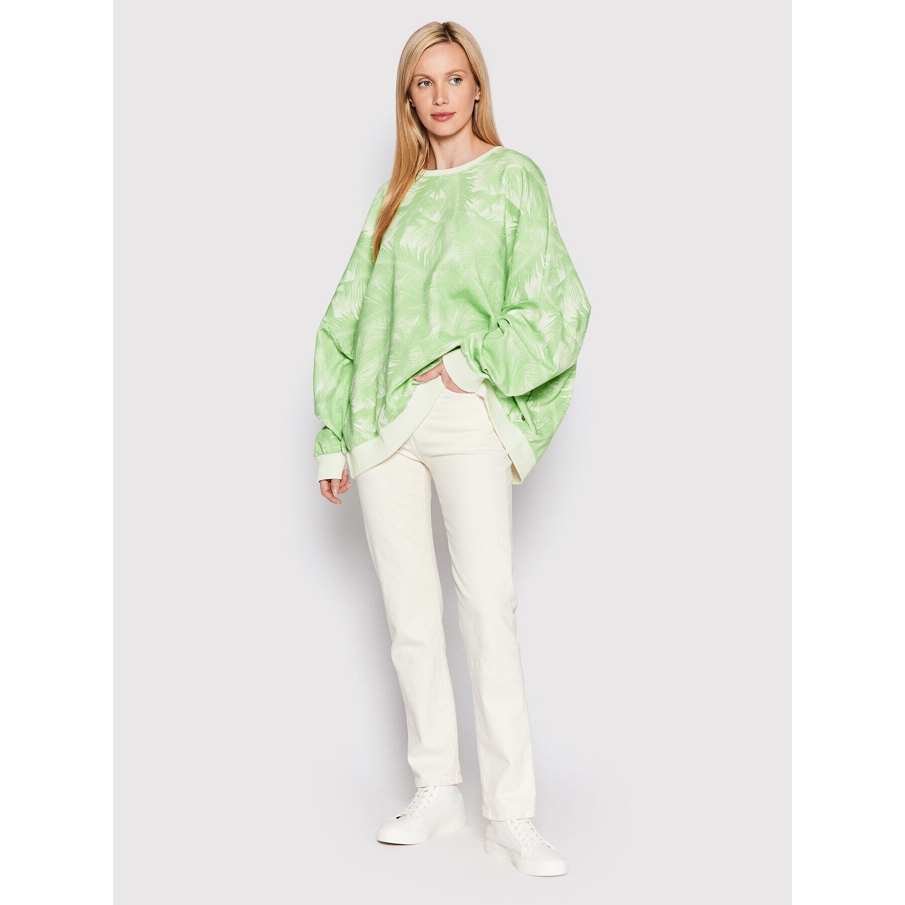 Roxy Jopa Bright Sunshine ARJFT04031 Zelena Oversize - Pepit.si