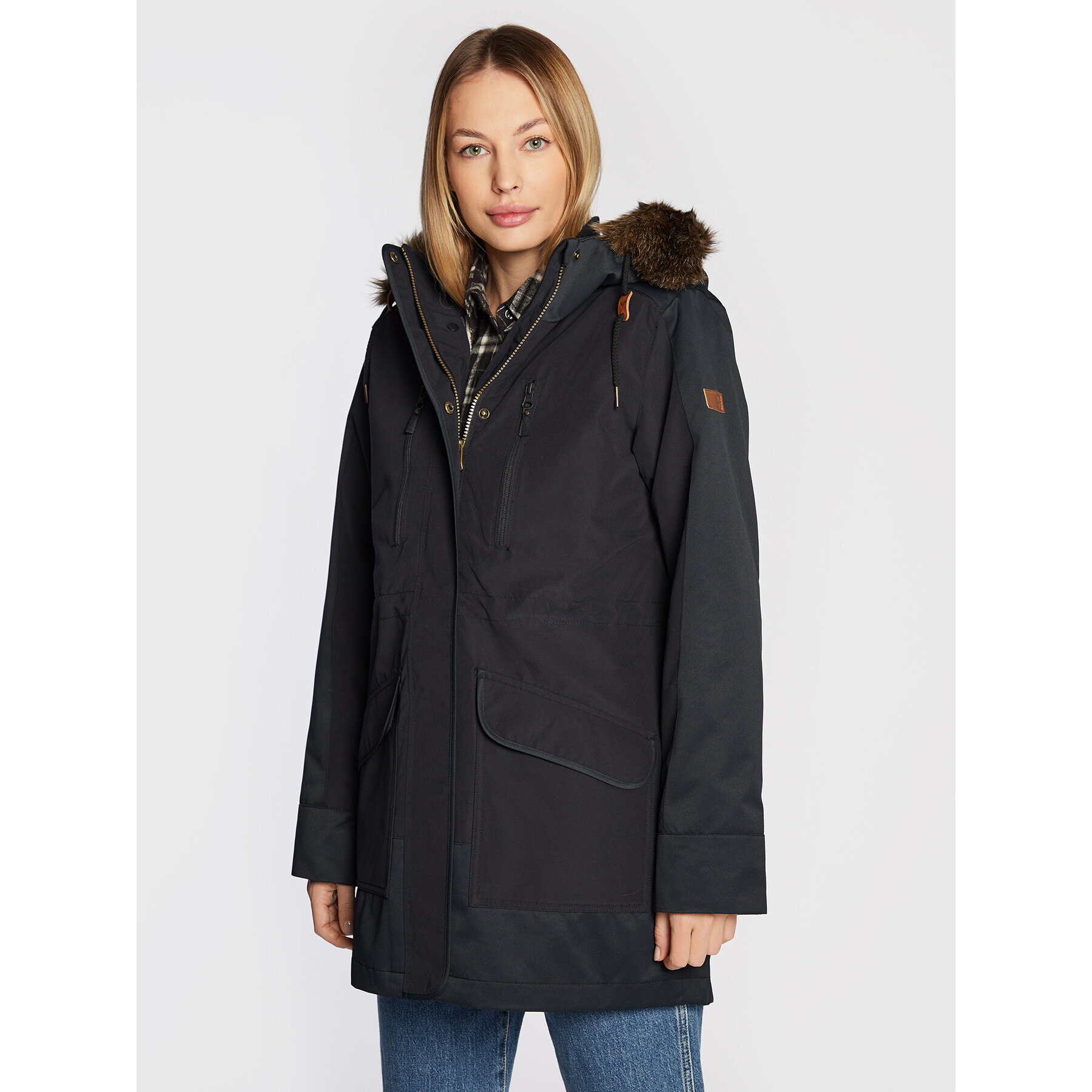 Roxy Parka Amy ERJJK03501 Črna Slim Fit - Pepit.si