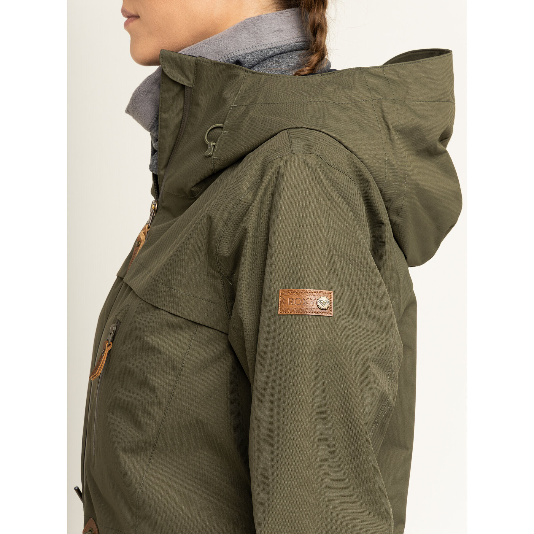 Roxy Parka Stated ERJTJ03225 Zelena Long Fit - Pepit.si