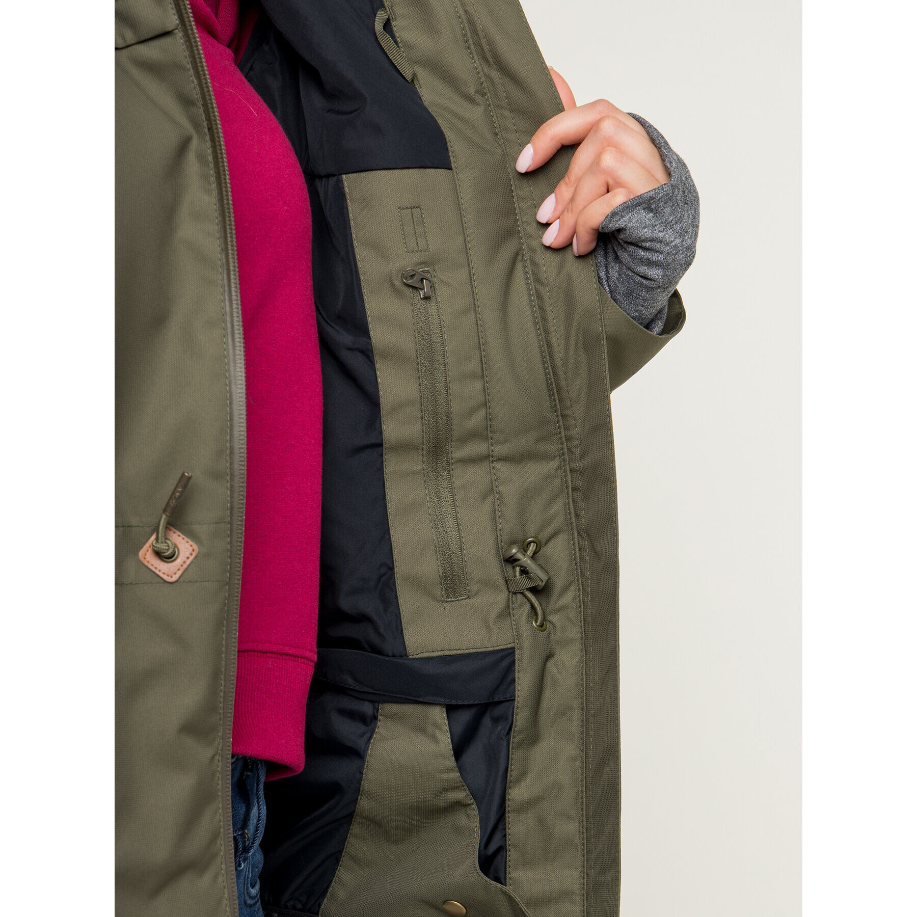 Roxy Parka Stated ERJTJ03225 Zelena Long Fit - Pepit.si