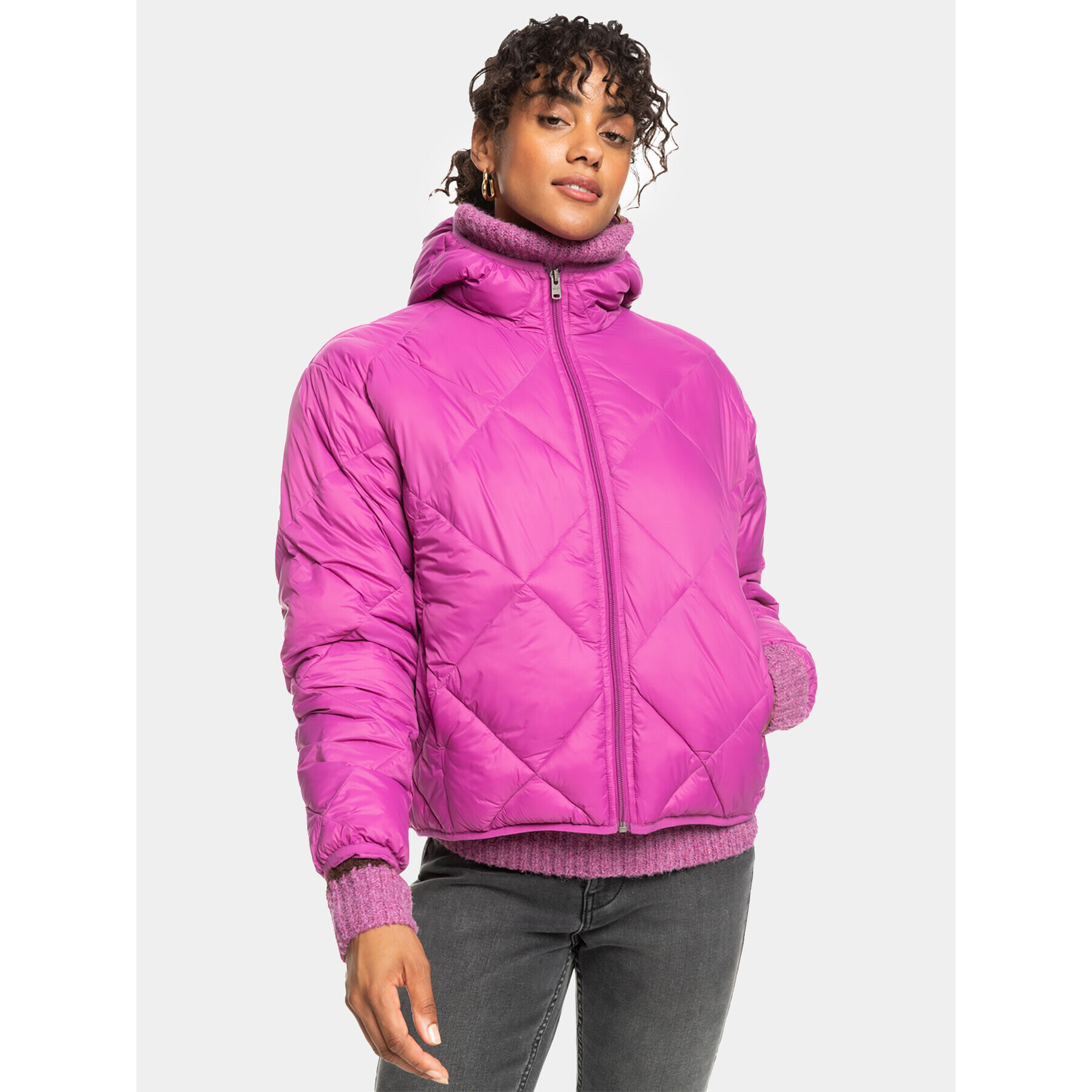 Roxy Prehodna jakna Wind Swept Hood Jckt ERJJK03571 Roza Regular Fit - Pepit.si