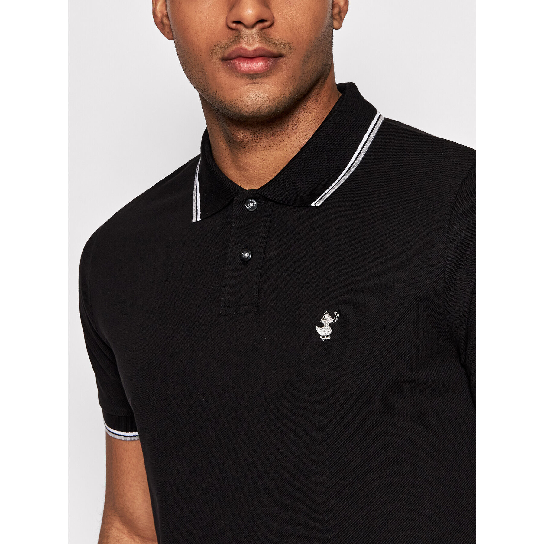 Save The Duck Polo majica DR0136M BATE14 Črna Regular Fit - Pepit.si