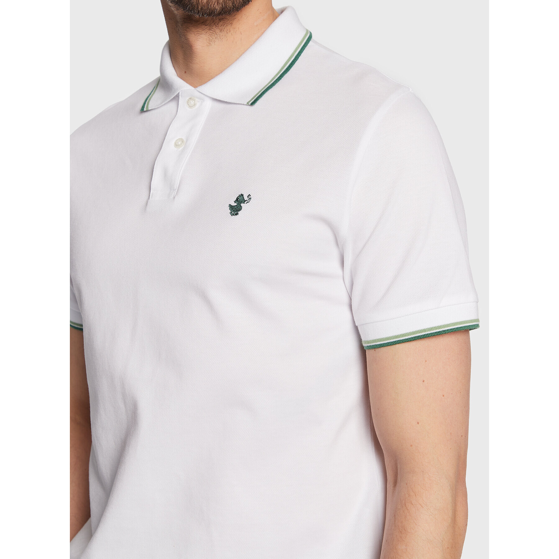 Save The Duck Polo majica DR0136M BATE16 Bela Regular Fit - Pepit.si