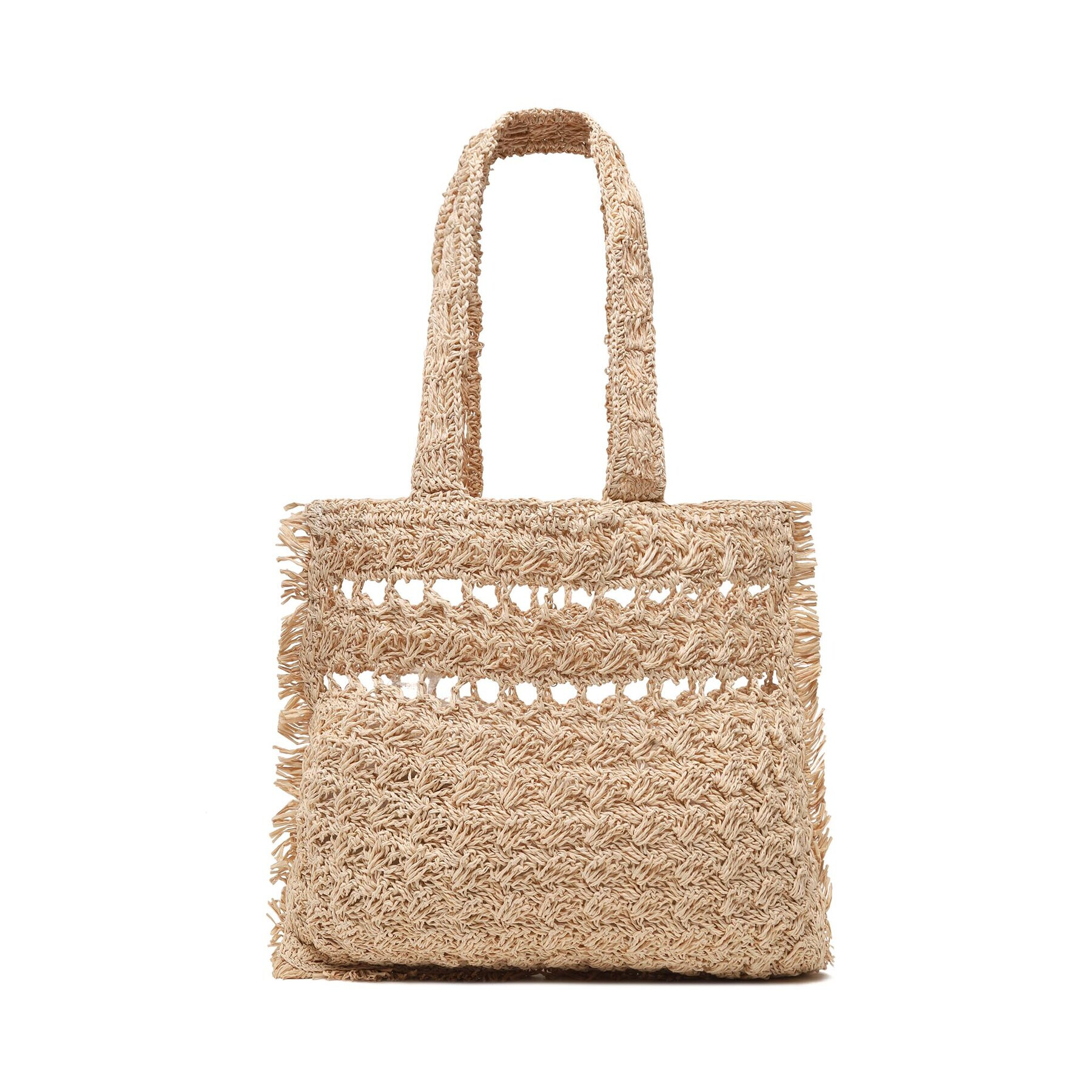 Seafolly Ročna torba Logo Woven Tote 71927-BG Bež - Pepit.si