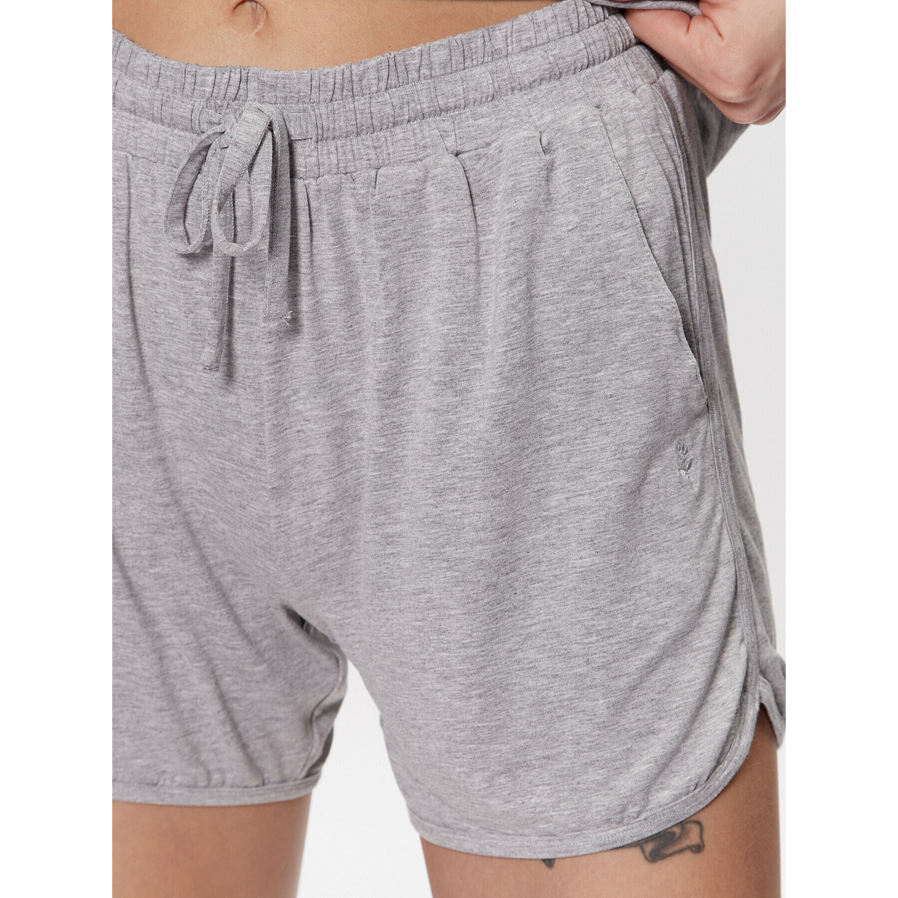 Seidensticker Pižama Pajam Short Set Siva Straight Fit - Pepit.si