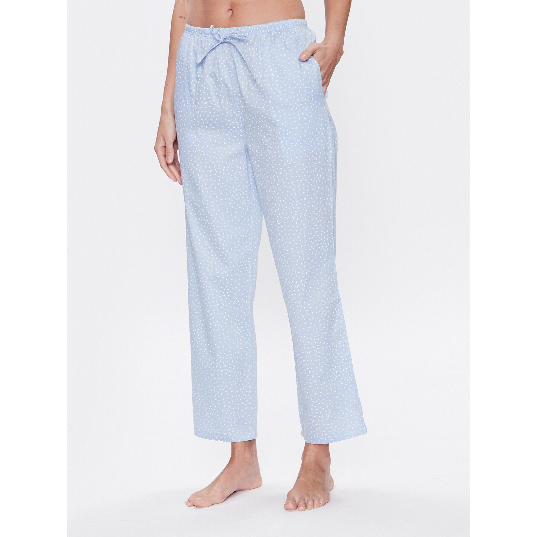 Seidensticker Spodnji del pižame Woven Satin Pajama Pant Modra Straight Fit - Pepit.si