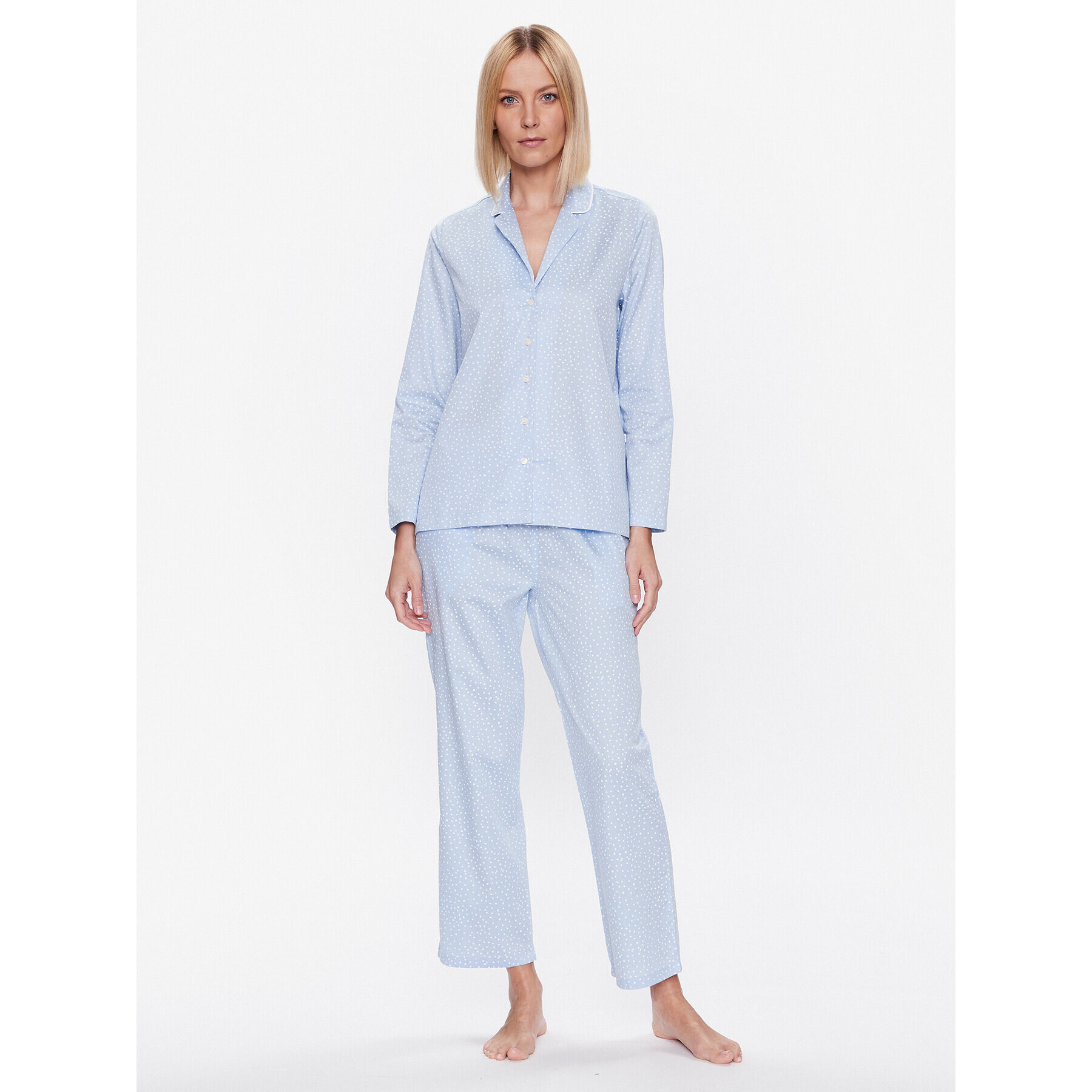 Seidensticker Zgornji del pižame Classic Pajama Top Rumena Straight Fit - Pepit.si