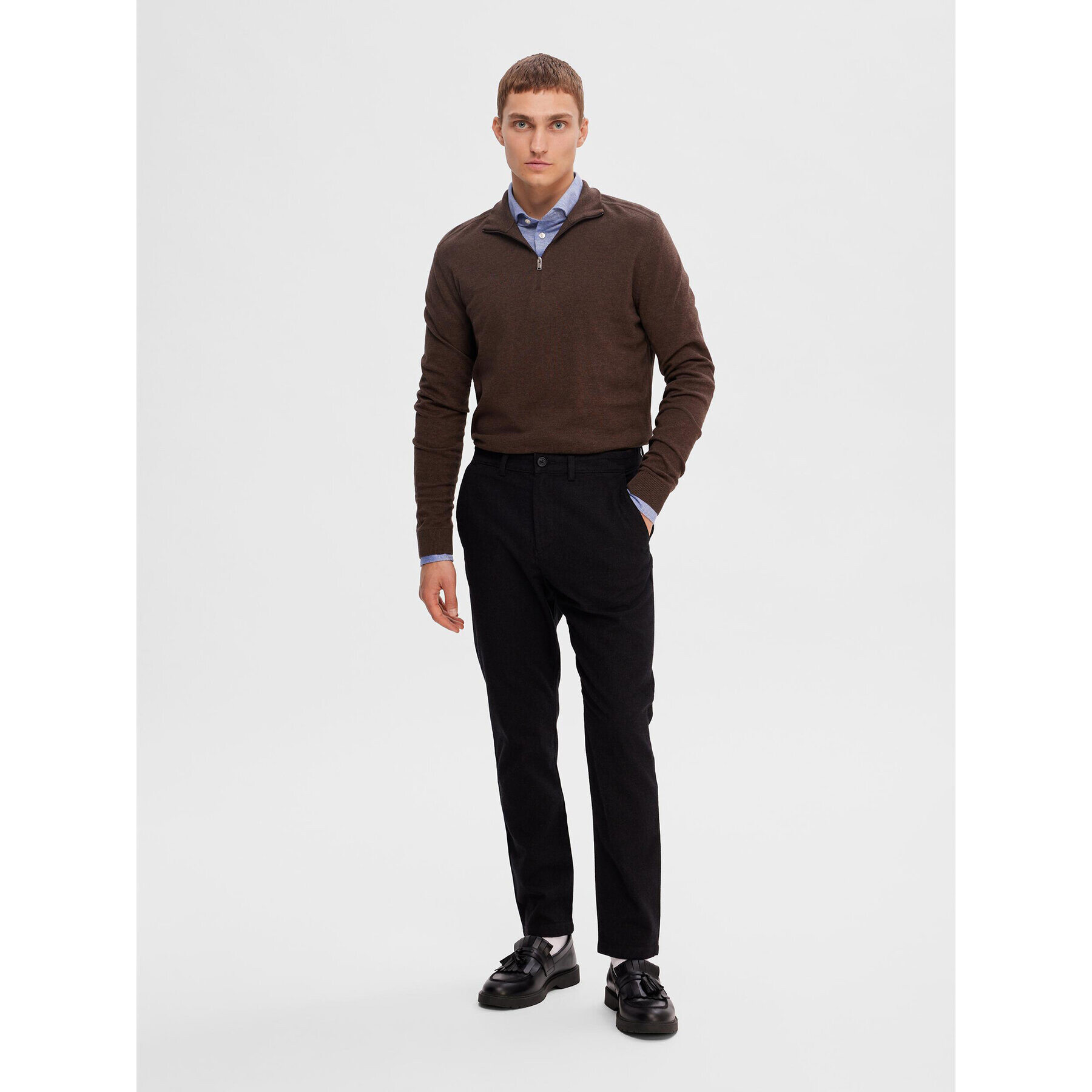 Selected Homme Chino hlače 16090139 Črna Slim Fit - Pepit.si